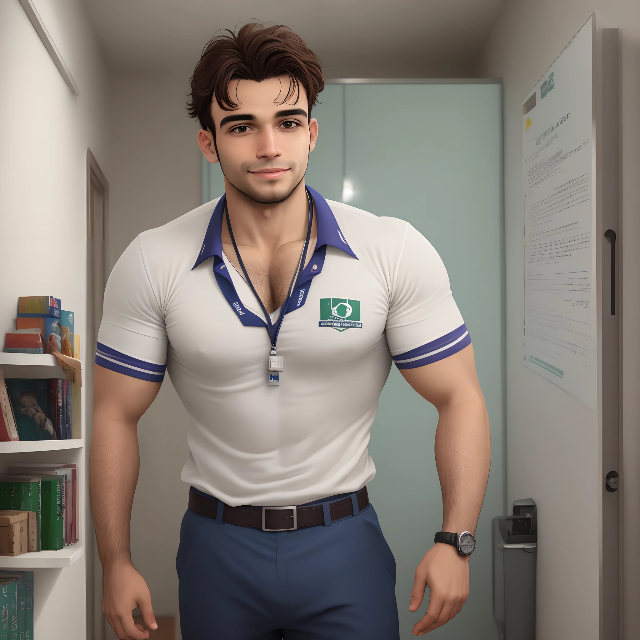 Homem fisiculturiata em uma academia