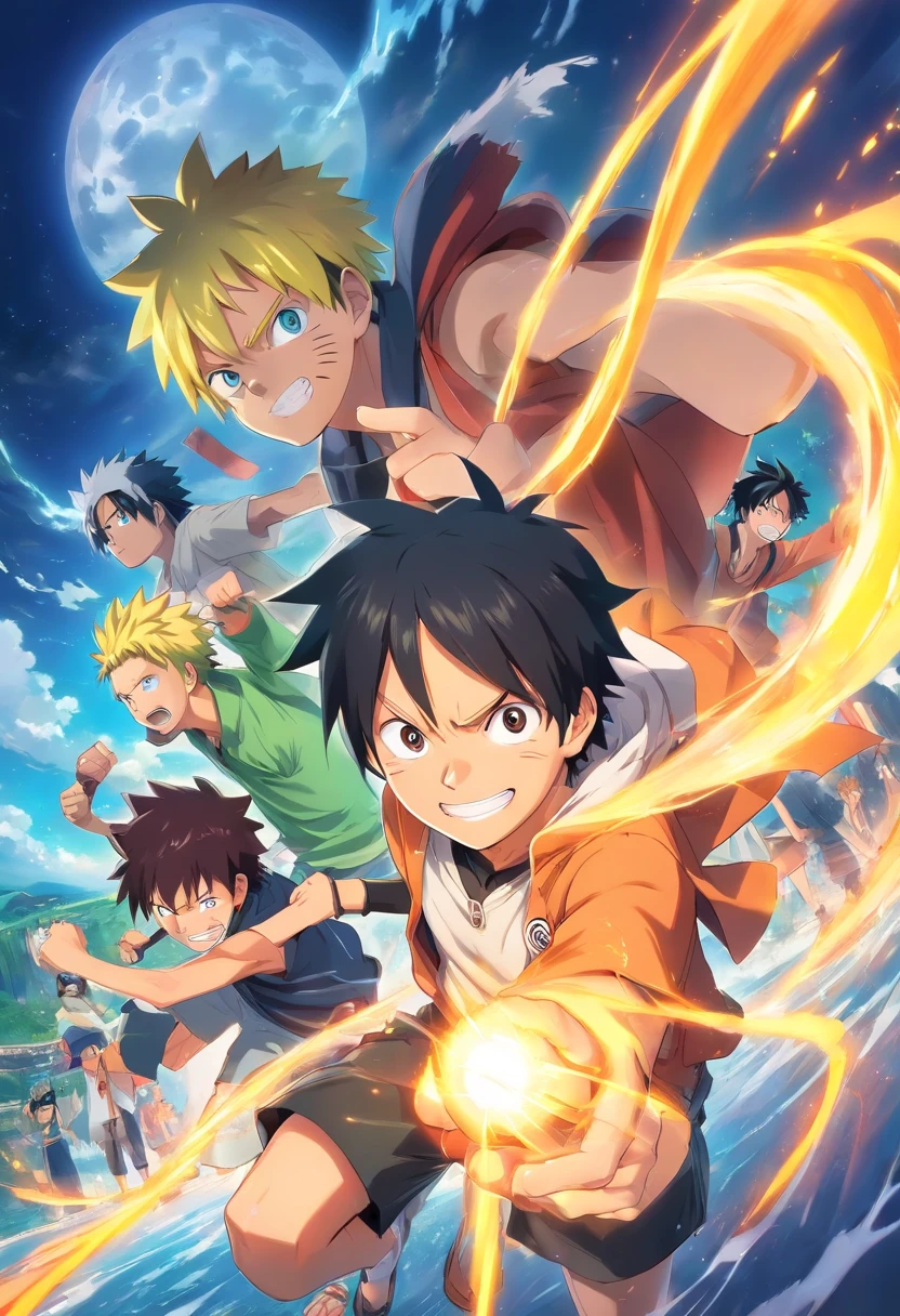 Naruto, Luffy, Ichigo, Zoro