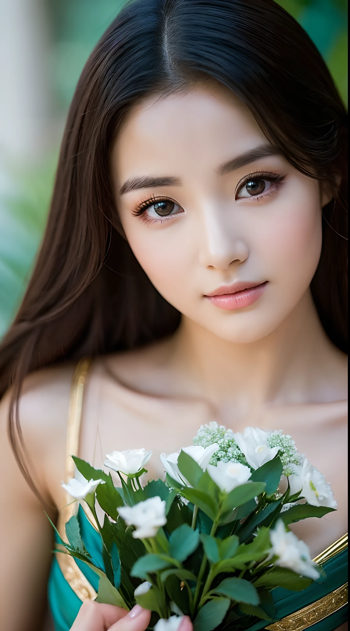 vision of elegance and grace. With her Asian heritage, her features were delicate and refined. But it was her eyes that truly captivated me. They were enchanting, like deep pools of obsidian, sparkling with a hint of mischief. Almond-shaped and adorned with long, lush lashes, they held a depth and wisdom that seemed to defy her young age. Her eyes were expressive, capable of conveying a myriad of emotions with just a subtle shift in gaze. They were the windows to her soul, revealing a kind and gentle spirit. In their depths, I could see a quiet strength and resilience, a reflection of the beauty that lay within her.