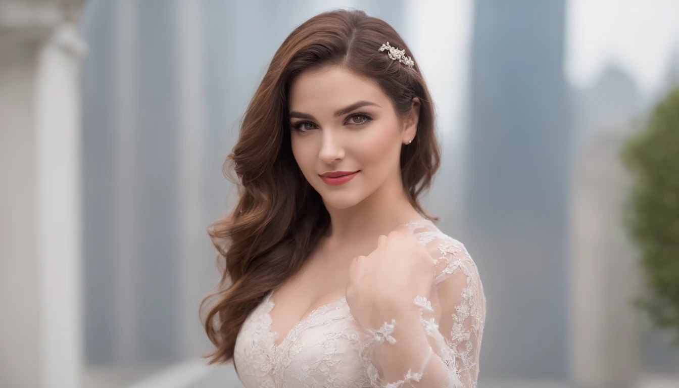 Corte de cabelo ondulado longo, Mulher de 30 anos, belo corpo inteiro, Curvy , barriga rechonchuda, coxas lisas e gordurosas, bonito anime morena afiado olhos detalhados, rosto lindo, symmetric, encantador , calcinha branca molhada com fitas rosas mostrando sorriso, blusa branca desabotoada molhada, diafragma , hands on butt , ao ar livre, chuva , HDR, 8k, DSLR, Fotografia RAW, soft lighting, foco nítido, textura de pele realista