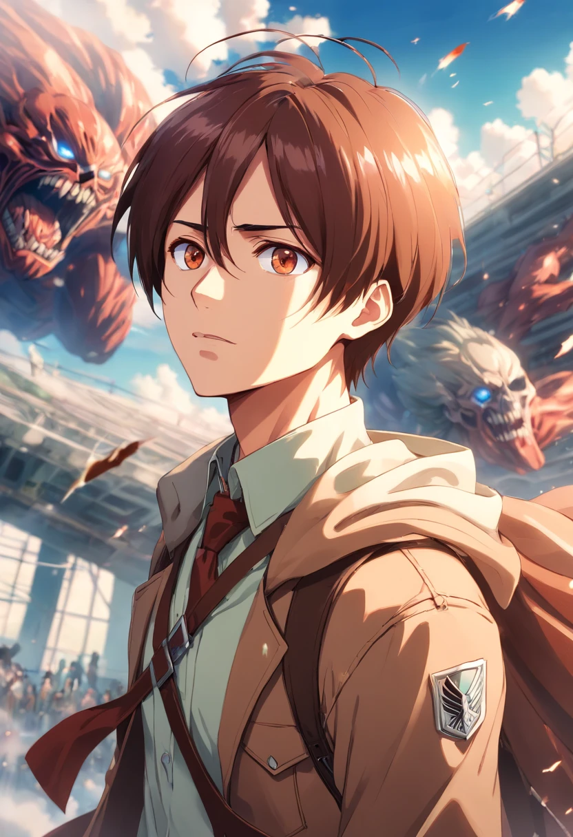 Attack on Titan, Personaje masculino, cabello pelirrojo, ojos ambar, piel blanca, Reconocimiento de tropas, 23 years