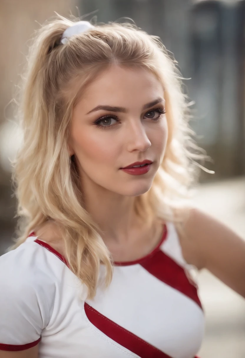 cheerleader outfit, sexy student, blonde