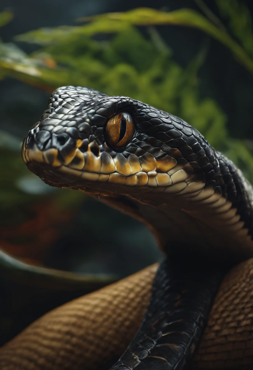 splashart， a snake head， （（with black background））， piercing eyes， Epic Instagram， artstation， splash style of colourful paint， contours， Ultra-detailed intricate details， unreal-engine， fantasy， intricately details， splash image， complementary colours， fantasy concept art， 8k解像度， Deviantart's masterpiece， oil painted， Restroke， paint drips， splashart