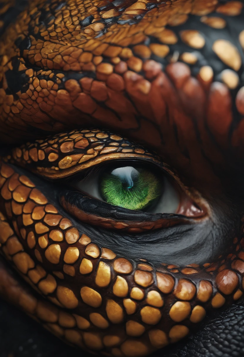 splashart, a snake head, ((with black background)), piercing eyes, Epic Instagram, artstation, splash style of colourful paint, contours, Ultra-detailed intricate details, unreal-engine, fantasy, intricately details, splash image, complementary colours, fantasy concept art, 8k解像度, Deviantart's masterpiece, oil painted, Restroke, paint drips, splashart