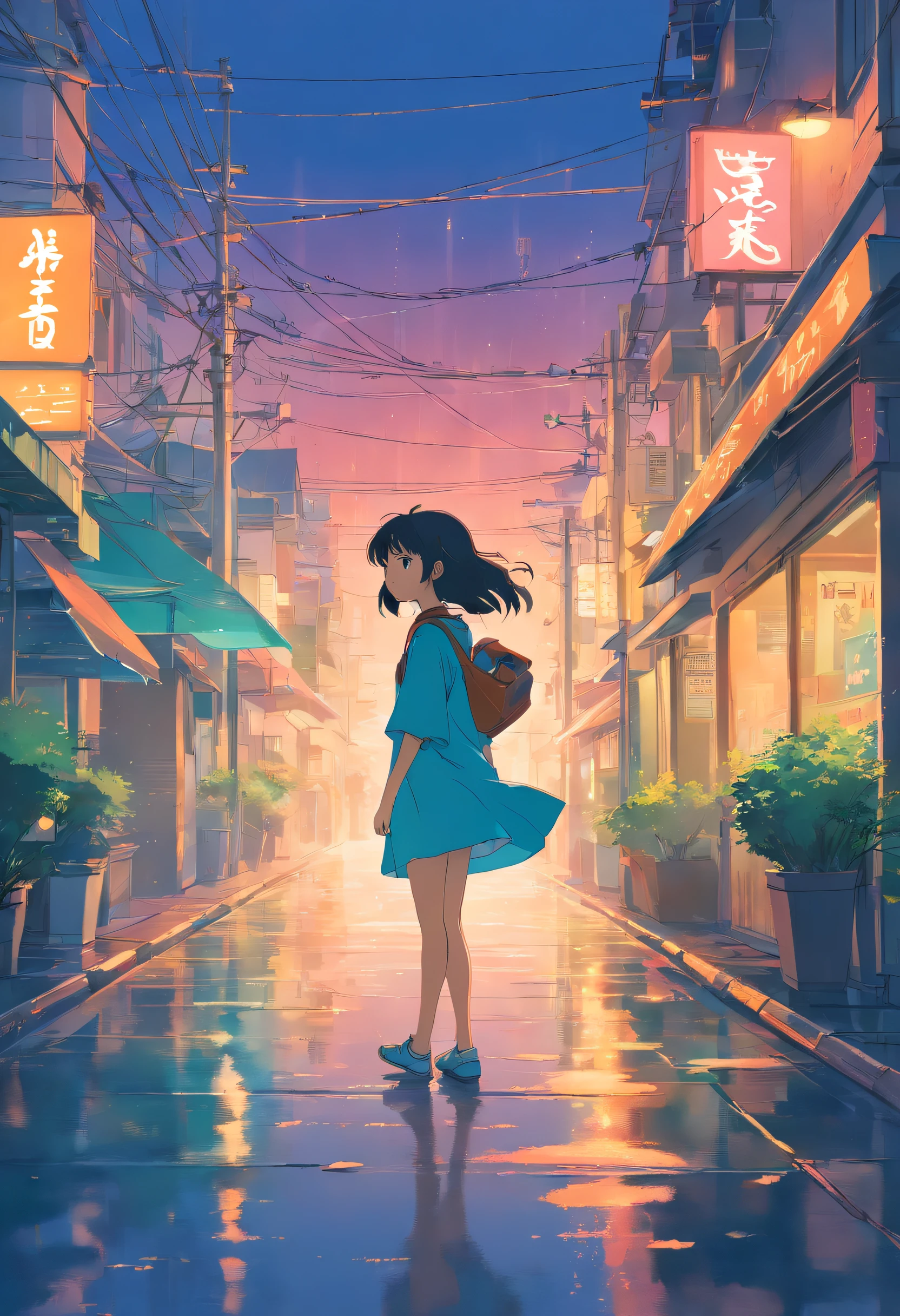 (ZERO), Menina que estuda na mesa, Ler um livro, Coloque os fones de ouvido, , luz noturna, Neon landscape on a rainy day,analog color theme, Lo-Fi Hip Hop , retrospectiva, plano, 2.5D ,desenho de linhas, desenho a tinta digital, Great slope, aquarela paiting, Cor do ganso, Estilo Studio Ghibli, Amazing color, Resultado, Onda de Sintetizador, Arte Lofi,Estilo anos 90,Texturas antigas, amplitude,Atmosfera dos anos 90, masutepiece, Enorme habilidade