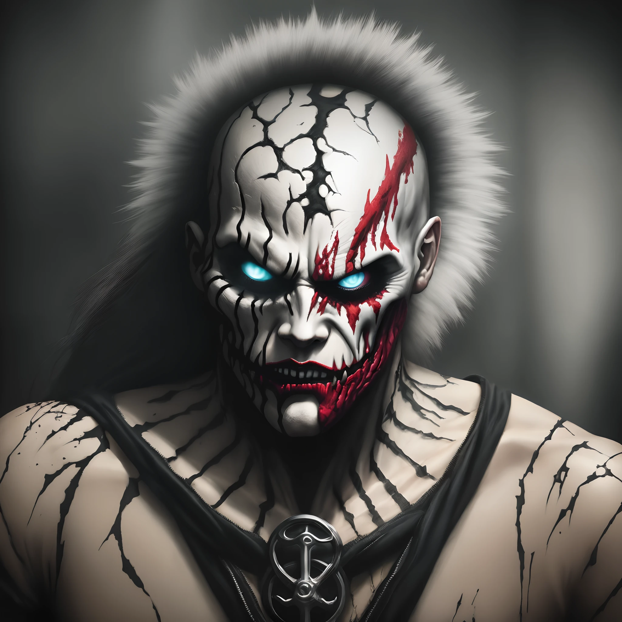Kratos (god of war) looks like Joker, 2 D anime style, --auto --s2