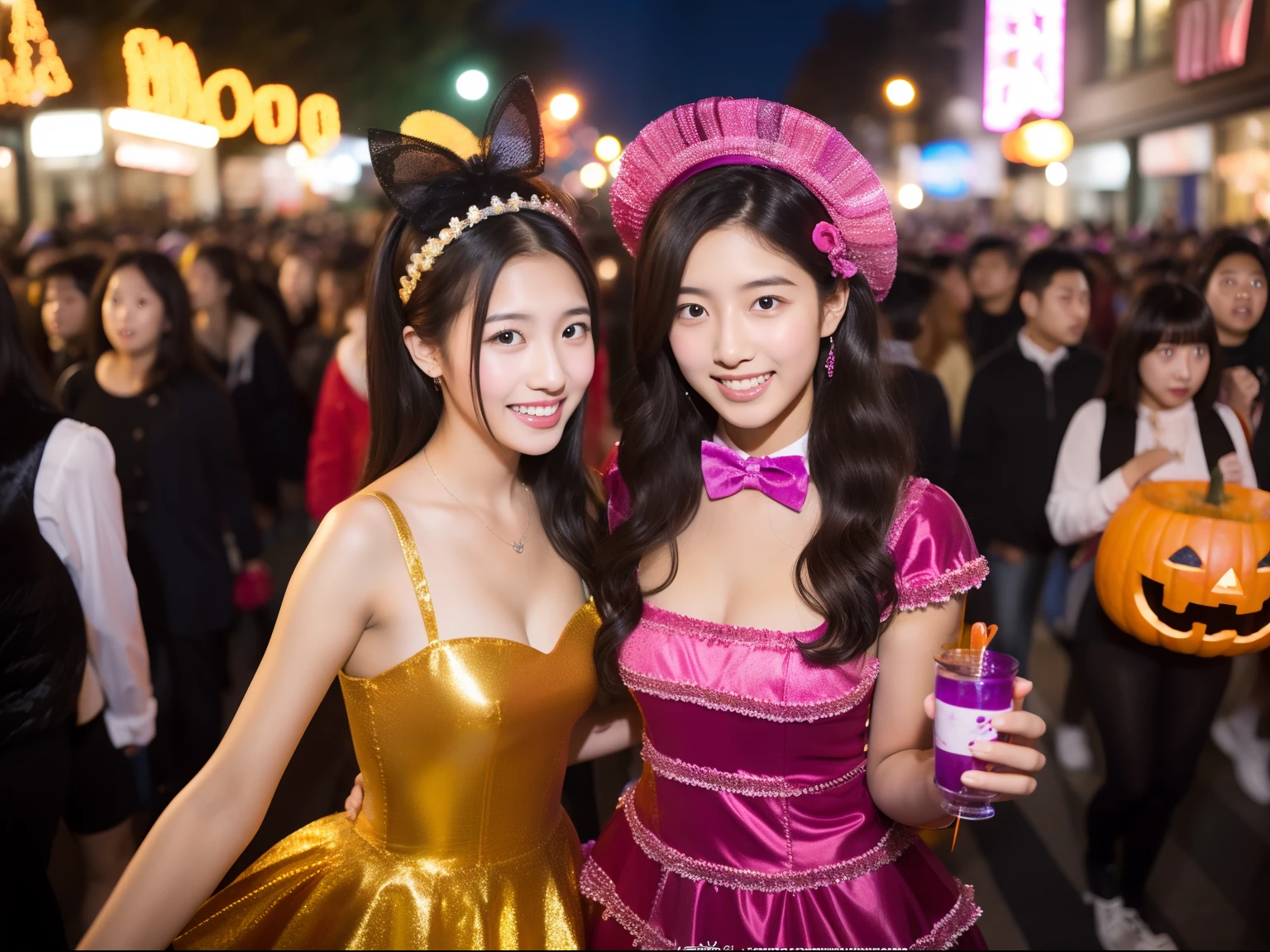 Beautuful Women、18year old 、body shot、Halloween、Crowds、natta、Sexy fancy dress