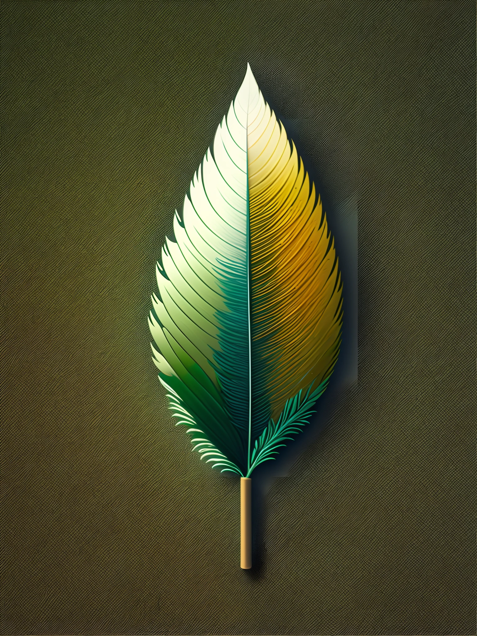 Cardinal feather combined with an evergreen tree