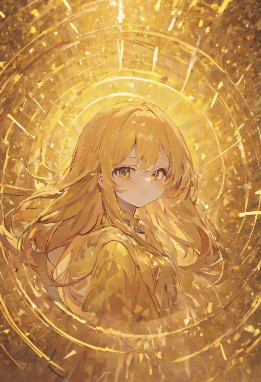 with a round face，Long hair，Apricot eyes，tiny mouth，gold-wire glasses，schoolgirls