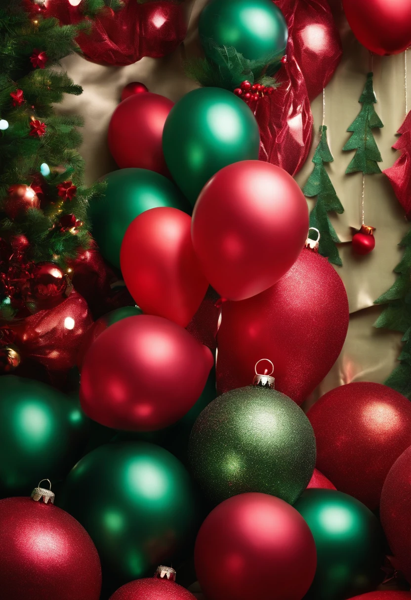 CREATE A WALL WITH CHRISTMAS-THEMED BALLOON IMAGES