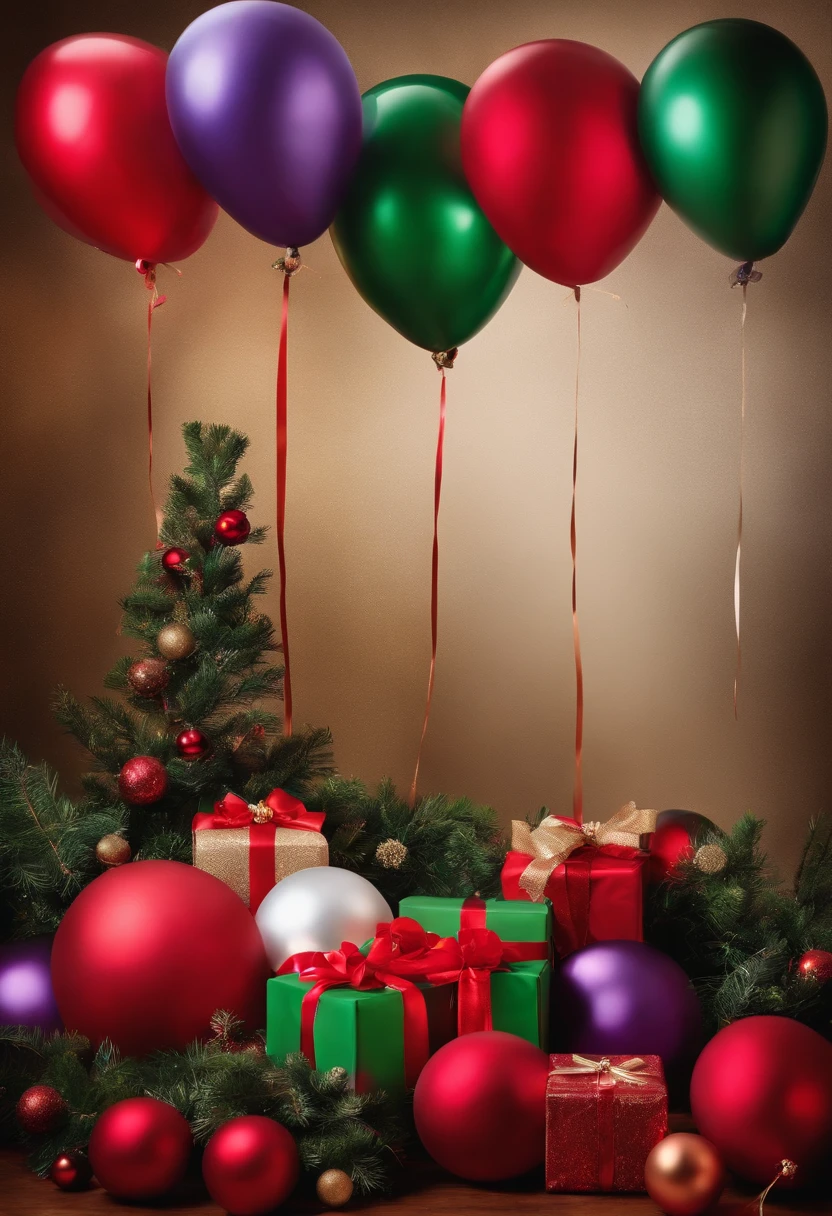 CREATE A WALL WITH CHRISTMAS-THEMED BALLOON IMAGES