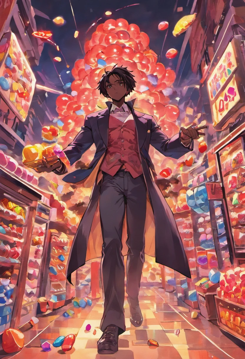 Big black male with large penis stealing booty and candy