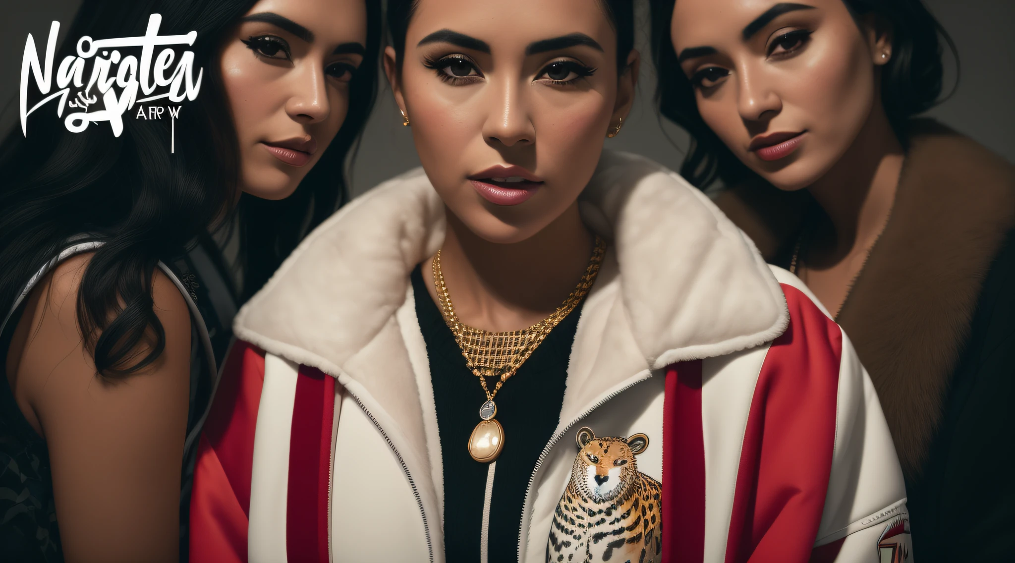 araffe and two women standing next to each other in a photo, portrait shot 8 k, portrait shot, 8k octan advertising photo, promotional image, mid shot portrait, teddy fresh, closeup portrait shot, detailed portrait shot, 8k hq, promotional images, shot on canon eos r5, shot on canon eos r 5, anton fadeev 8 k