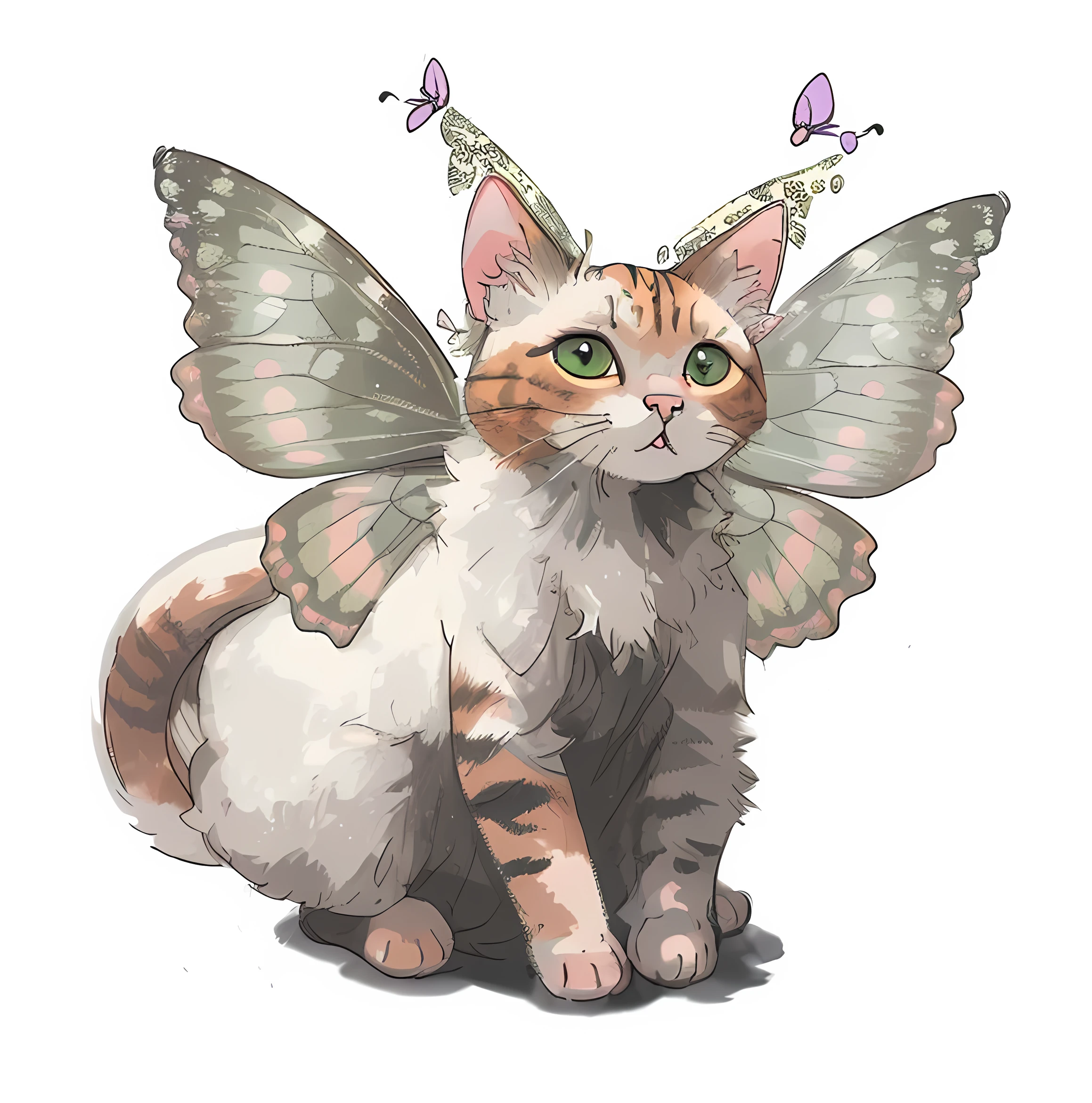 Cat with butterfly wings,