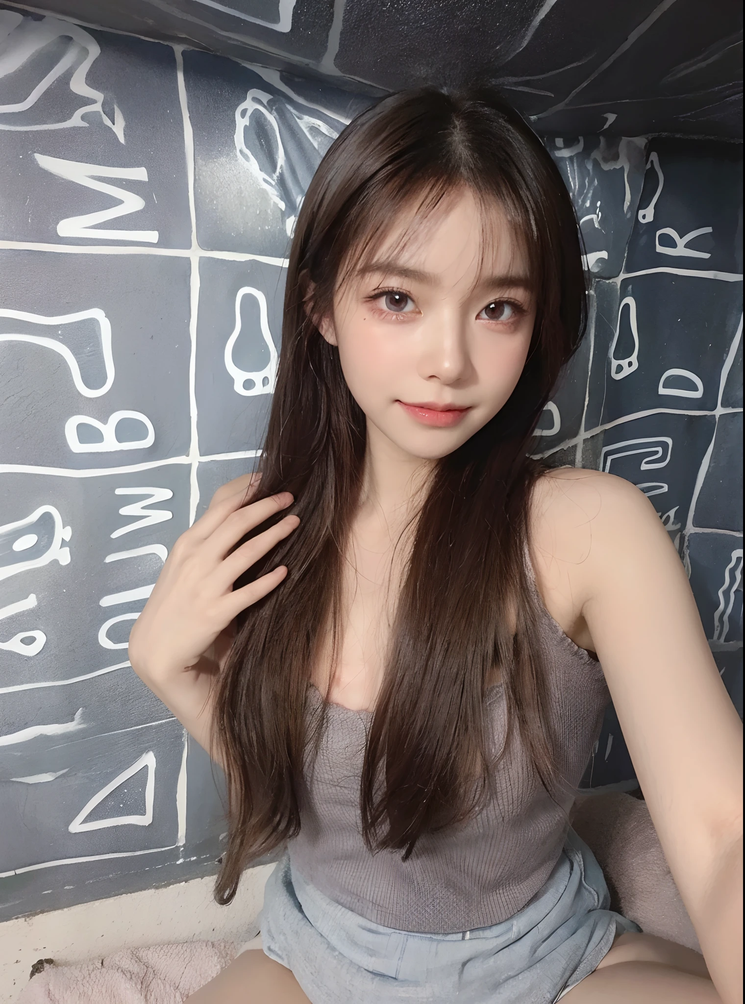 Top quality, Masterpiece, 超高分辨率, (Realistic, : 1.4), Original photo, (True skin texture: 1.3), (filmgrain: 1.3), in a panoramic view, Portrait, Very wide lens, Narrow waist, cowboy lens, (bangs, Inconspicuous, Cold light,) Night, Close-up, Tears, Short hair, neck long, ears sticking out, bangs, Big eyes, Brightly Colored Eyes, In the house, Dust, Tindall effect, (Facial expression), Sitting, (hitting a wall), Crying, Frowning, (Looking down), Nervousness, Tears, smiling happily
one girl, eyes and face with beautiful details, White jabot, pink dark V, Brown eyes,