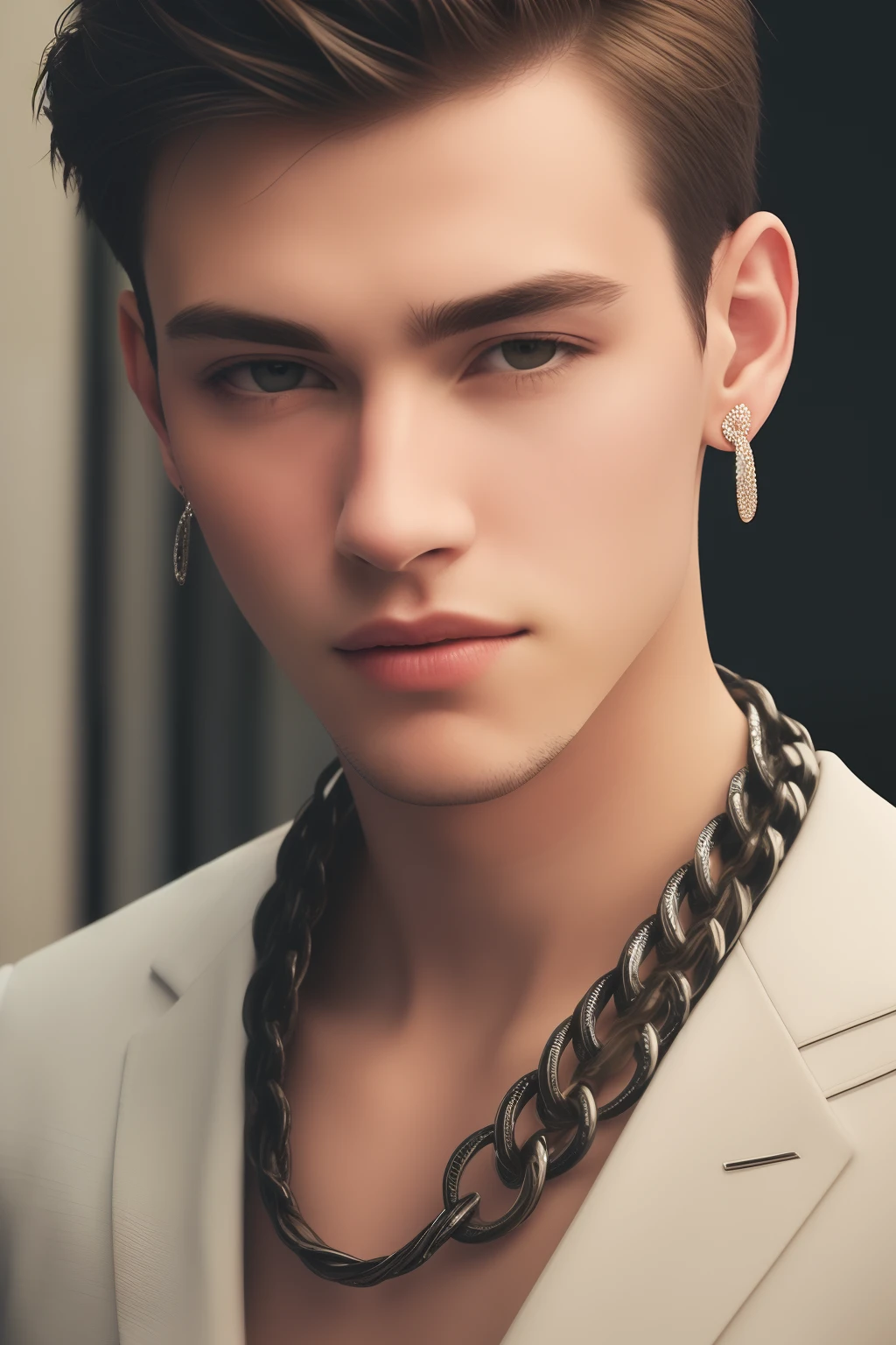 Paul Sewald wearing Cuban links, diamond earings, and grills
