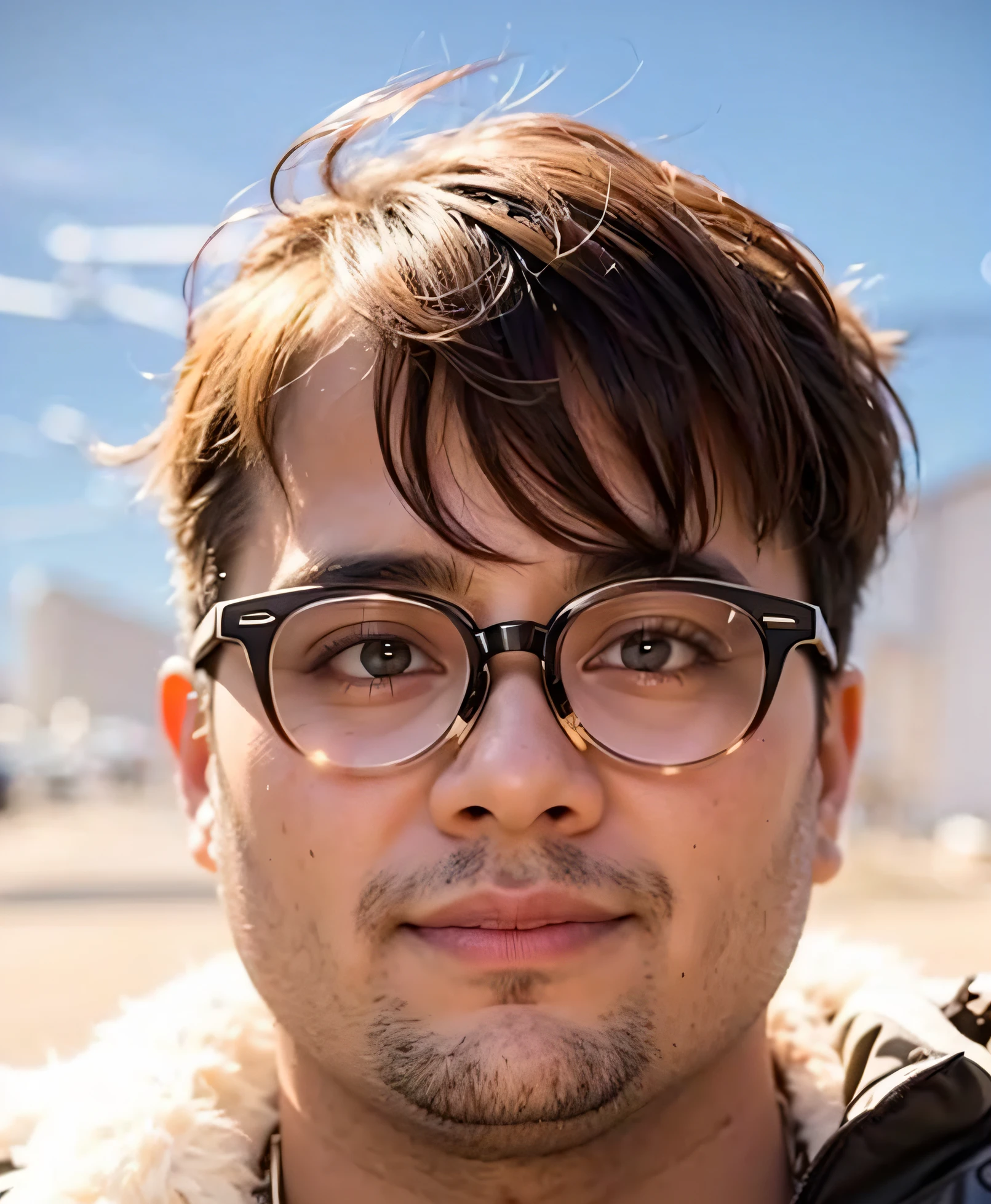 Eye Glasses, looking straight, eyes front, Circular Glasses