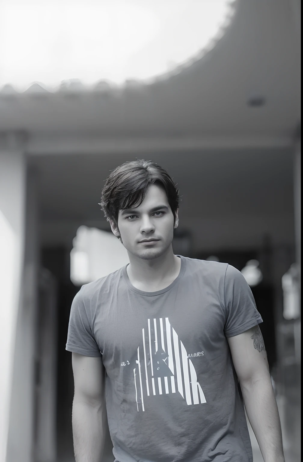 Change the background into pure romance realistic blue, realistic face, attitude and devil combination pic