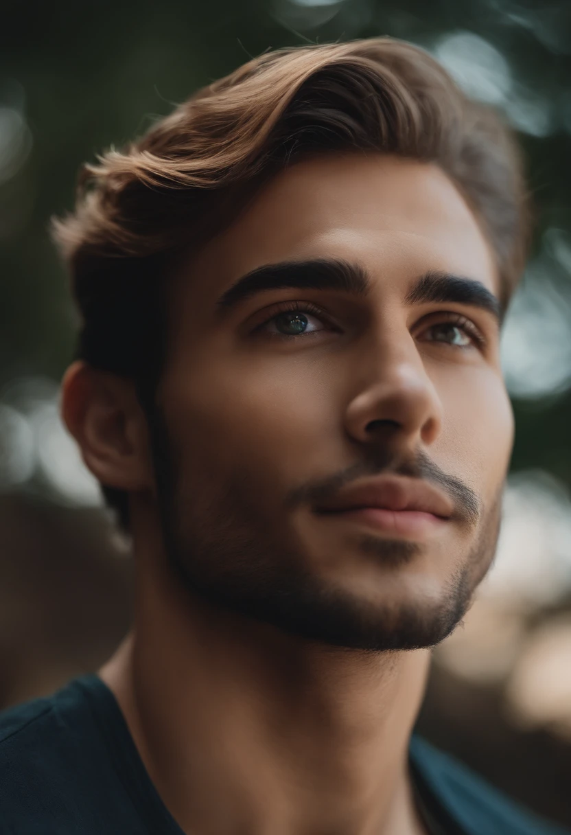 hombre, varon, masculino y hermoso, cabello rubio, long eyeslashes, solid circle eyes, sonrisa ligera, ear blush, surrealismo, Sombra, Pov, 8k, Super detail, ccurar, La mejor calidad