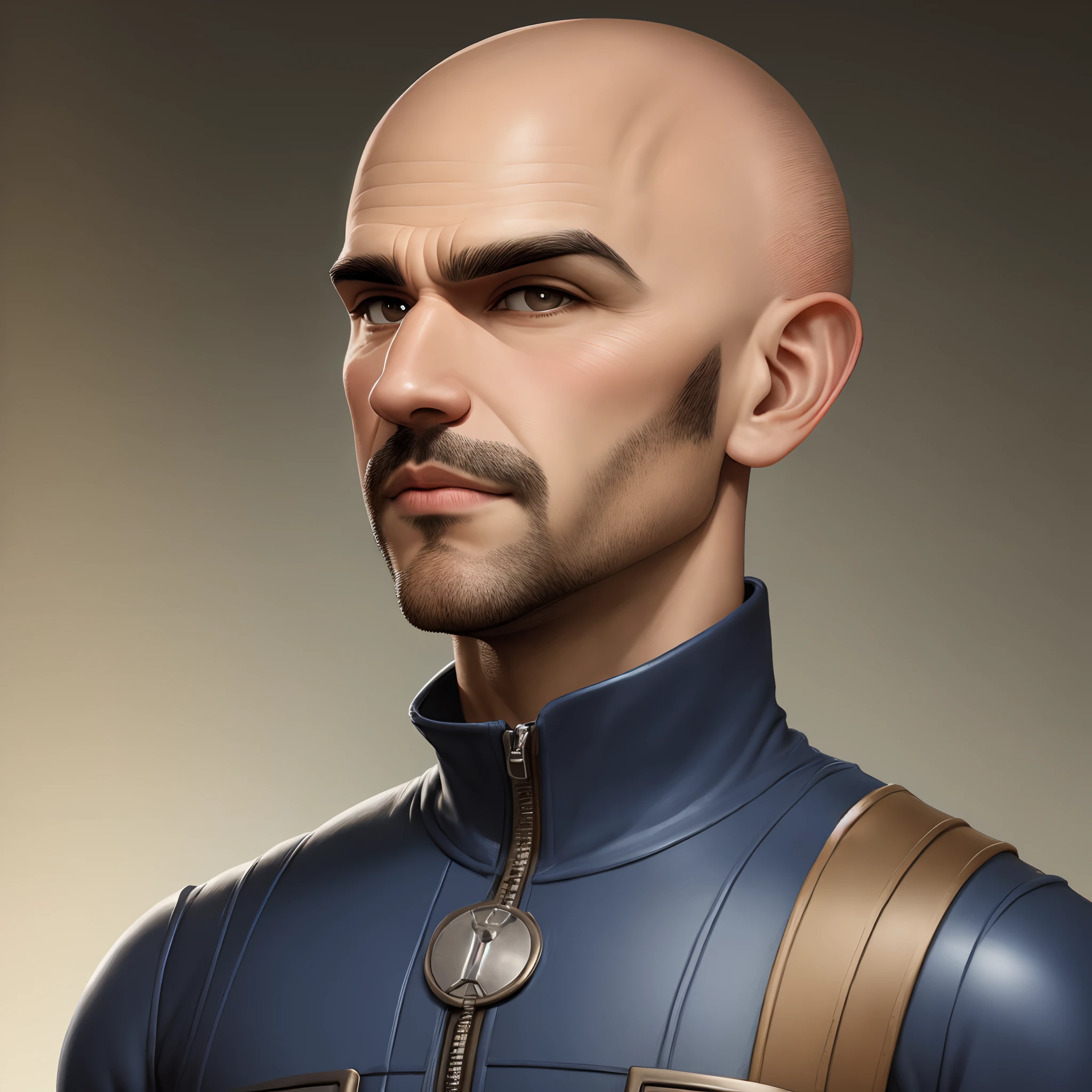 bald hispanic man as megamind