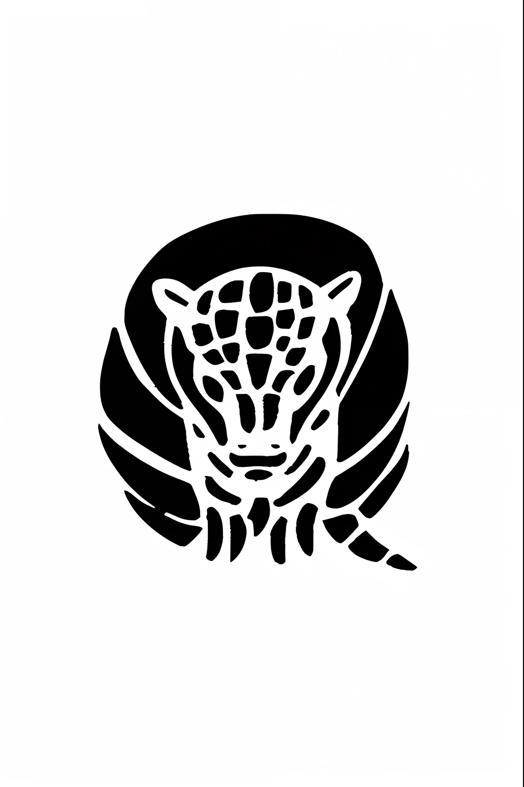 logo a blanco y negro de armadillo, forma de tribal, tatuaje de puma, Feline Design, estilo vector, limpio, fondo blanco