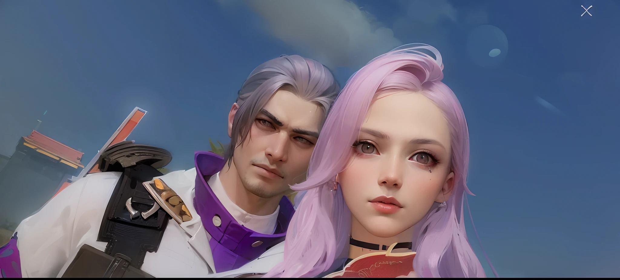 there are two people that are standing next to each other, <mmorpgs scene, nixeu and sakimichan, ruan jia and brom, aion, wlop and sakimichan, sakimichan and frank franzzeta, medium shot of two characters, with fully detailed faces, korean mmorpg, high detailed perfect faces