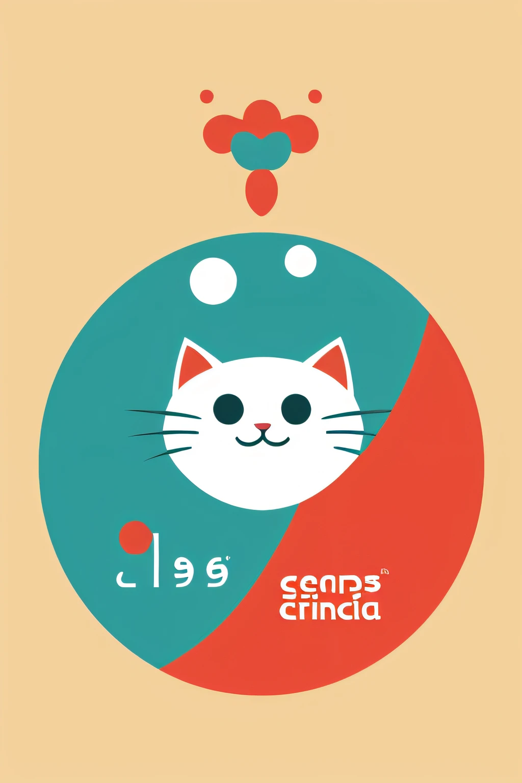 Cats A logo circle illustratio It features a simple