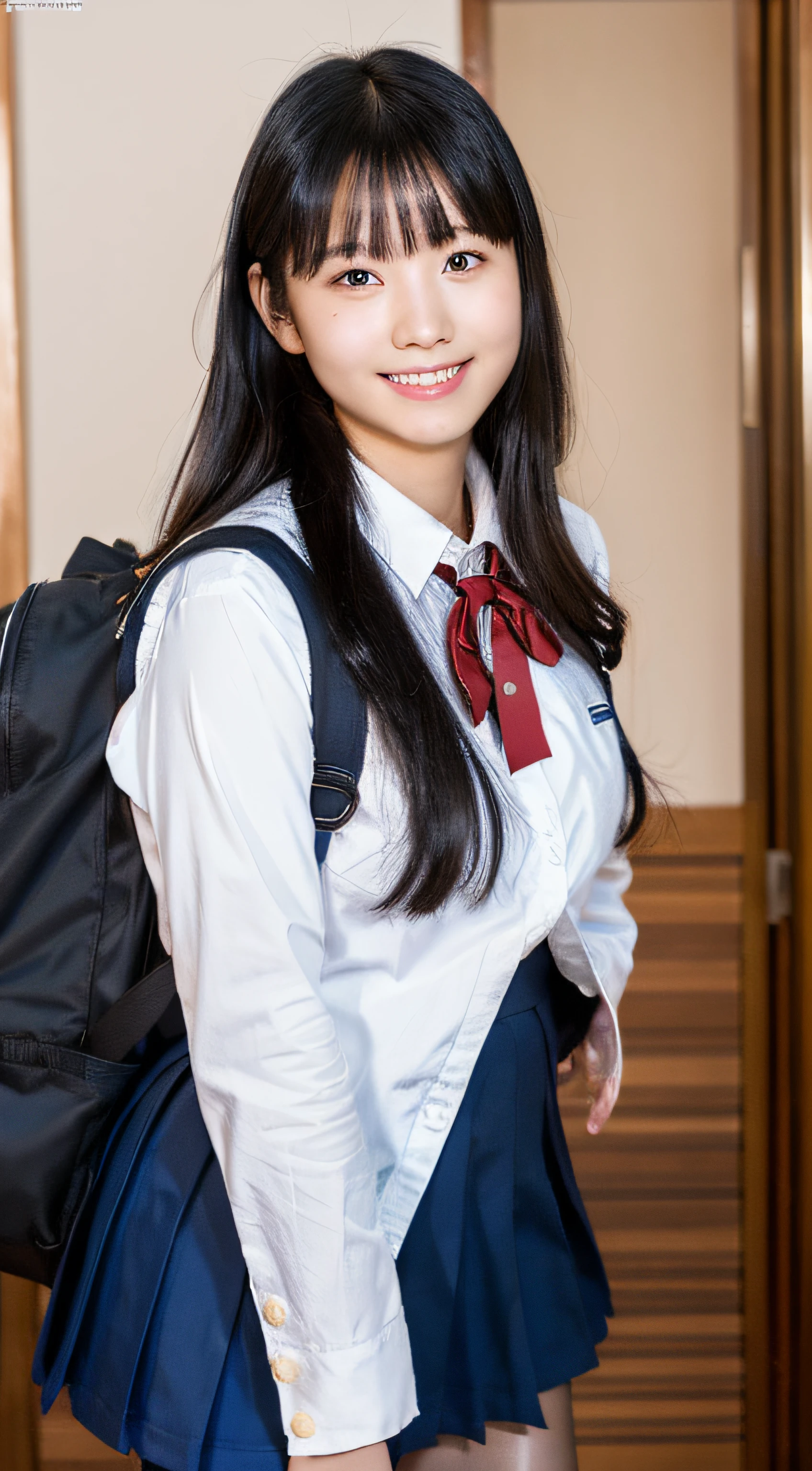 arafed asian woman in a school uniform sitting on the ground, Cute Schoolgirl, a hyperrealistic schoolgirl, of a schoolgirl posing, Japan school uniform, School Girl, japanese girl school uniform, a hyperrealistic schoolgirl, Young Pretty Gravure Idol, Seifuku, Realistic Young Gravure Idol, wearing japanese school uniform, beautiful anime high school girl