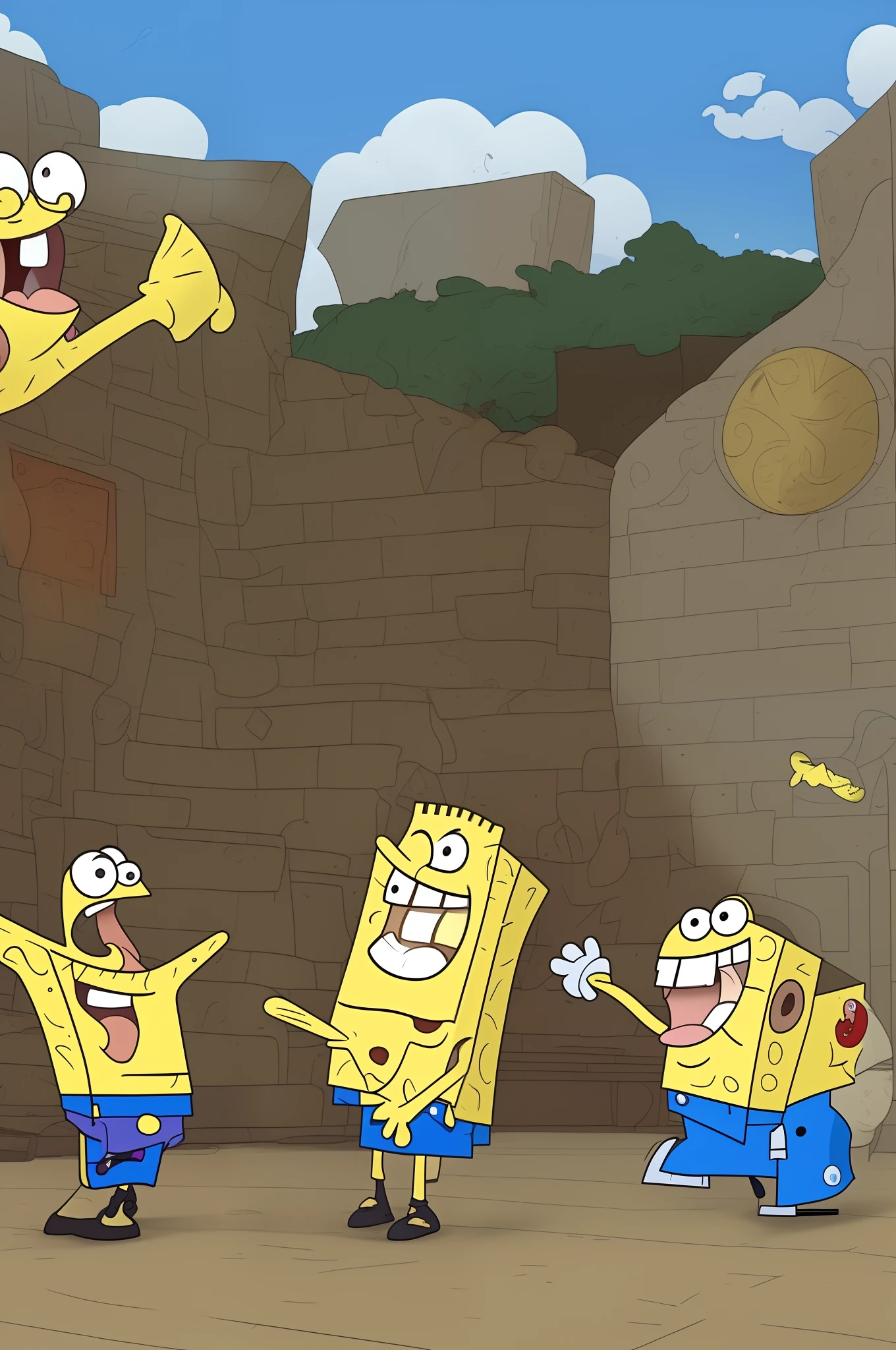 Kevin James slapping Spongebob