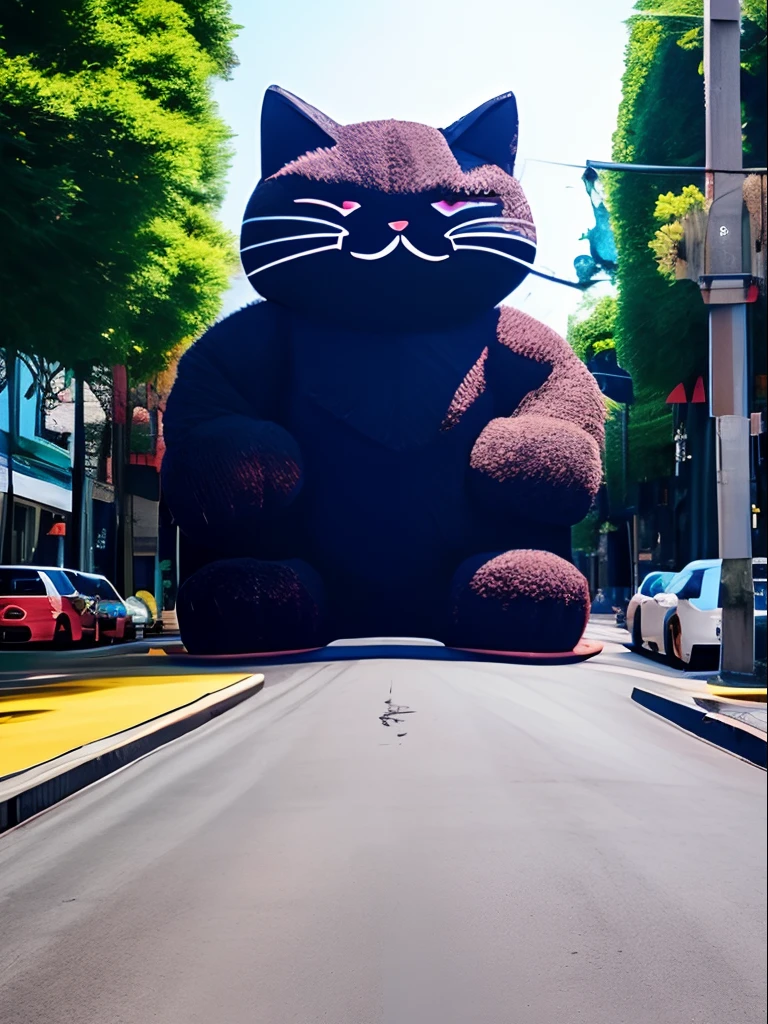 Very huge cat street Kaiju kawaii