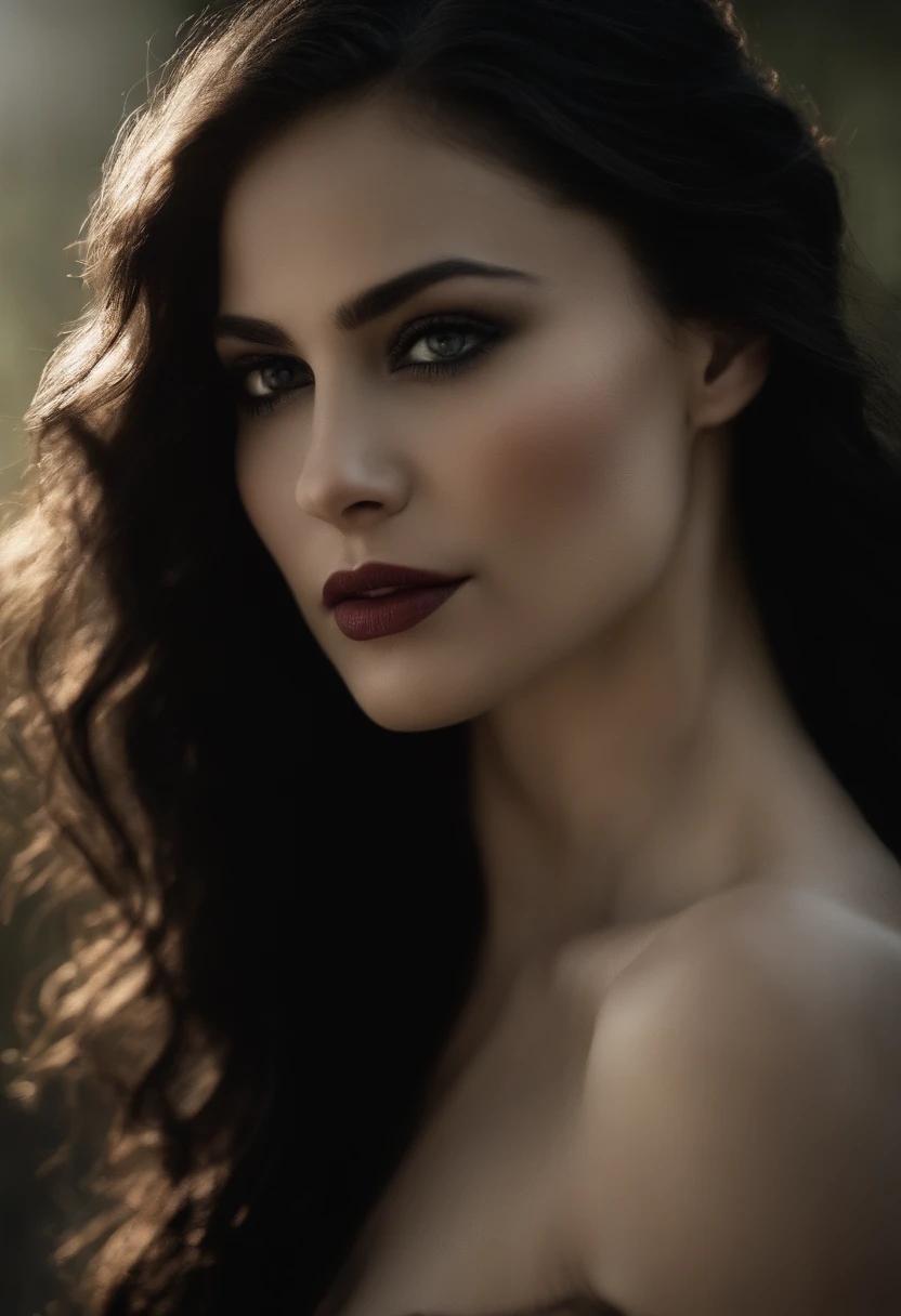 best quality,ultra-detailed,realistic:1.37,Damon Salvatore biting a girls neck,detailed facial features,mesmerizing eyes,sharp fangs,enticing lips,intense expression,vampire,romantic setting,dark atmosphere,nighttime scene,soft moonlight,gorgeous evening gown,exposed neck,subtle blood dripping,dramatic shadows,emotional tension,seductive gaze,silky black hair,wavy locks,sensual atmosphere,mysterious mood,hauntingly beautiful,pale skin,illuminated by moonlight,vivid colors,contrast between light and dark,haunting beauty