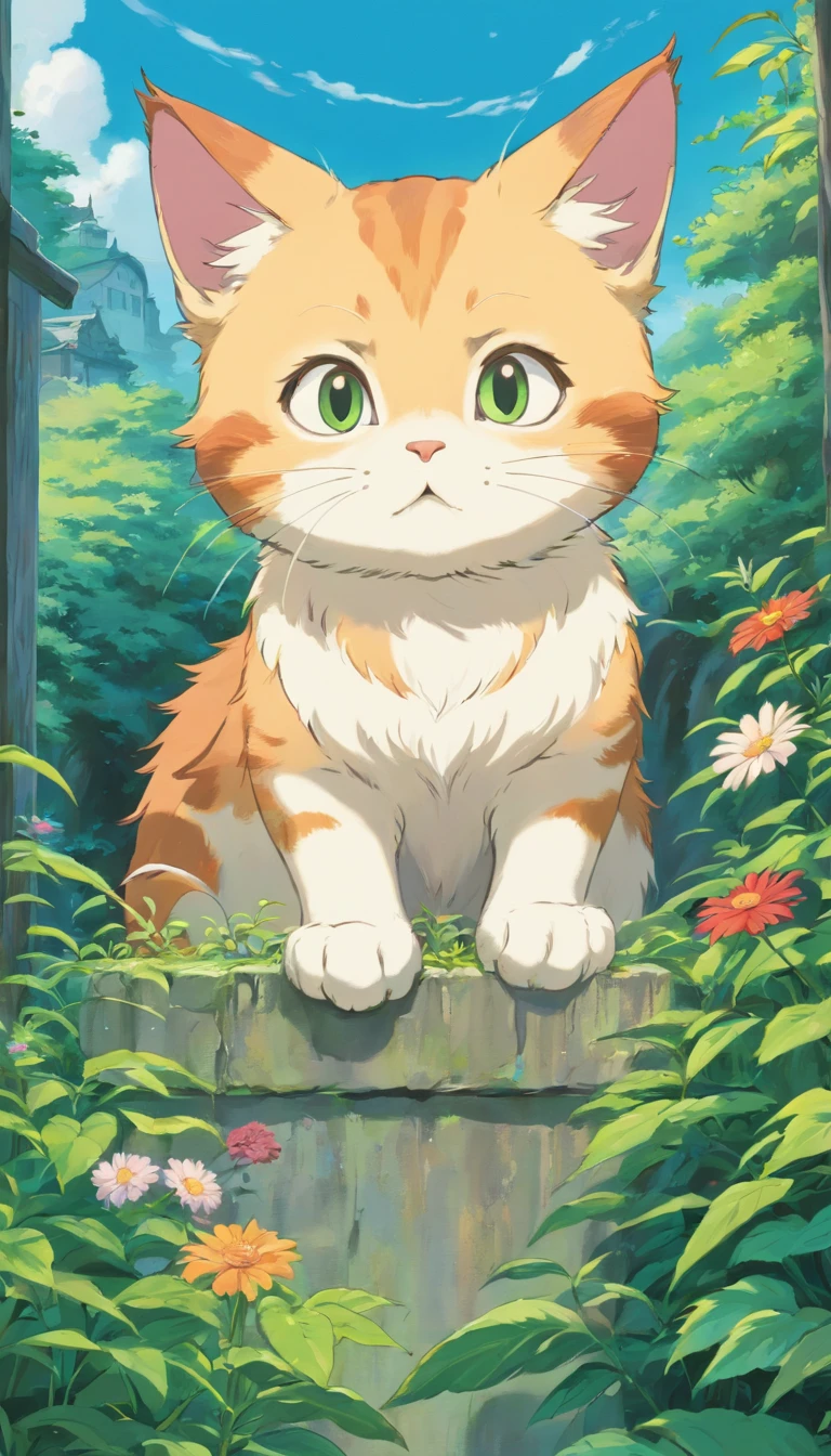 Kitten's head behind