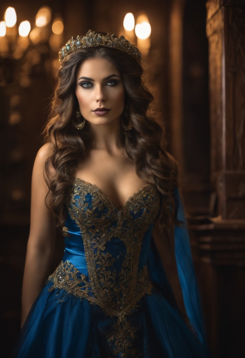 Mulher bonita , lo gothic , cabelo azul, fofa, luzes naturais , HDR, foto realista , linda , alta qualidade