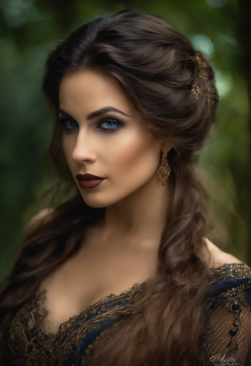 Mulher bonita , lo gothic , cabelo azul, fofa, luzes naturais , HDR, foto realista , linda , alta qualidade