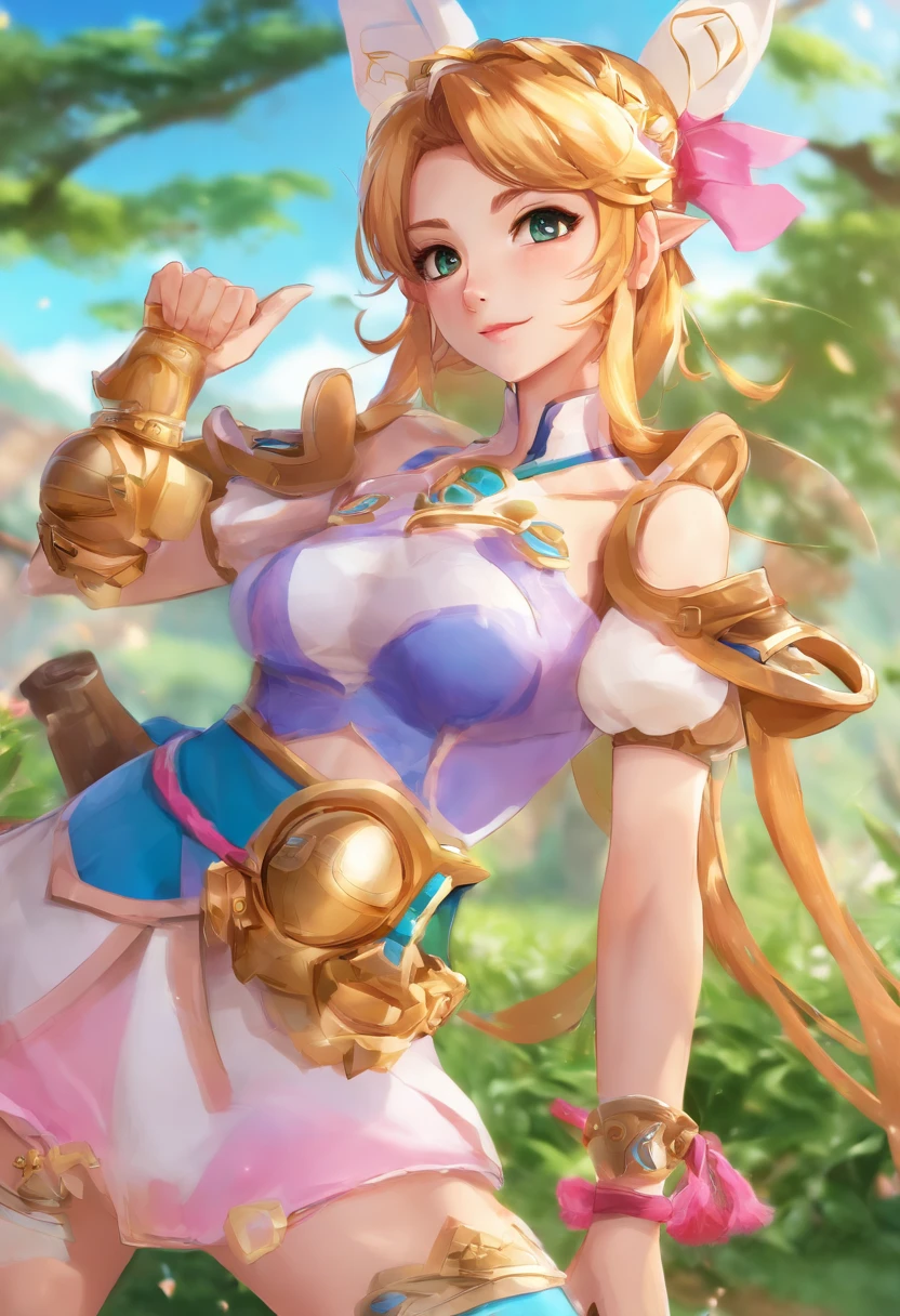 link fazendo cosplay de chun li,The legend of Zelda, Twilight Princess, 8k, corpo detalhado, detailed hands, cosplay, punhos fechados, ultra qualidade, arte 3D, pose: chute alto, Melhor qualidade, obra-prima, solo, corpo inteiro, nude, small tits, pussy