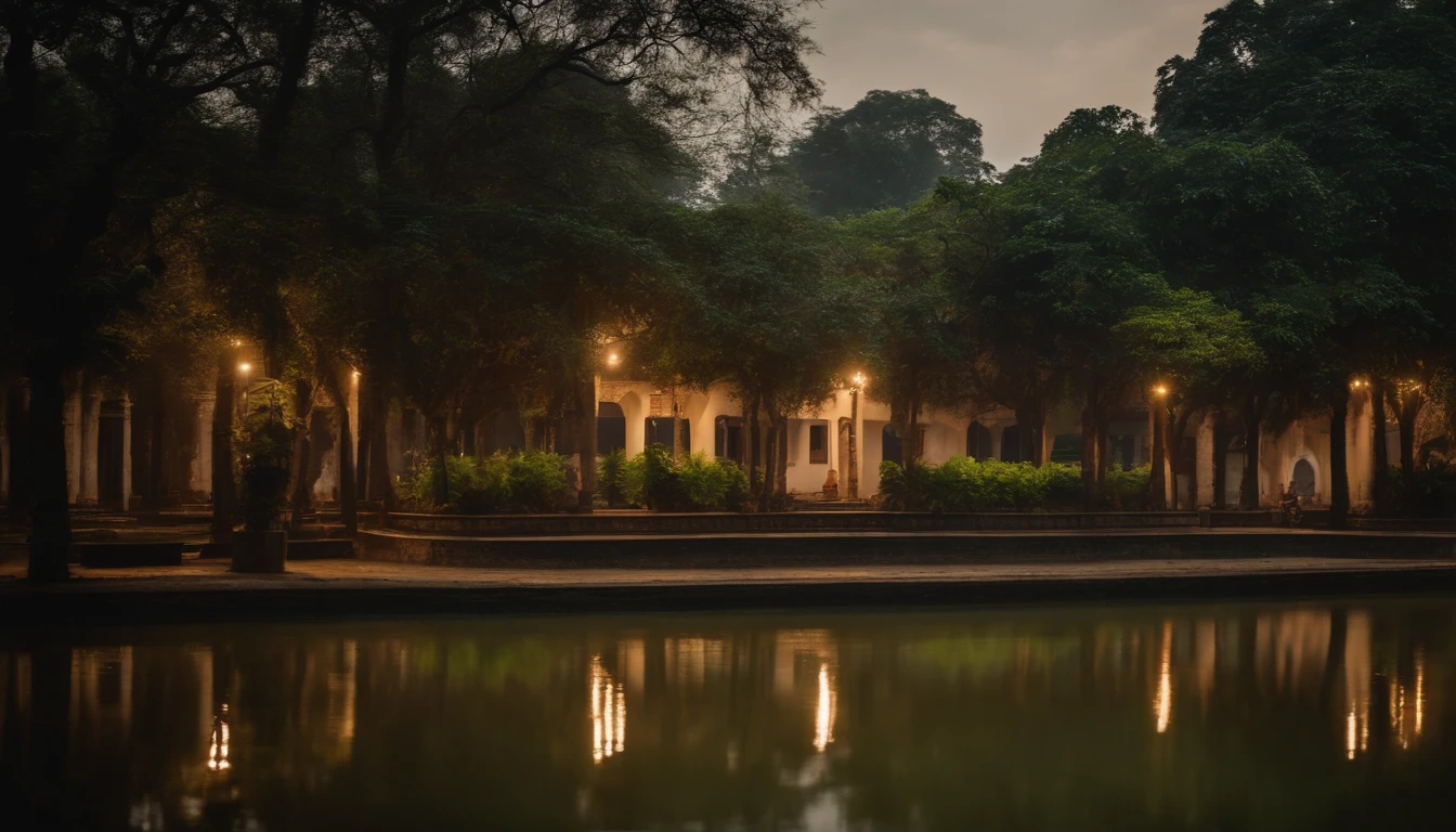 Dhaka estate site of Bangladesh Rupayan city, evening spectacular building, A beautiful water drain, some beautiful trees