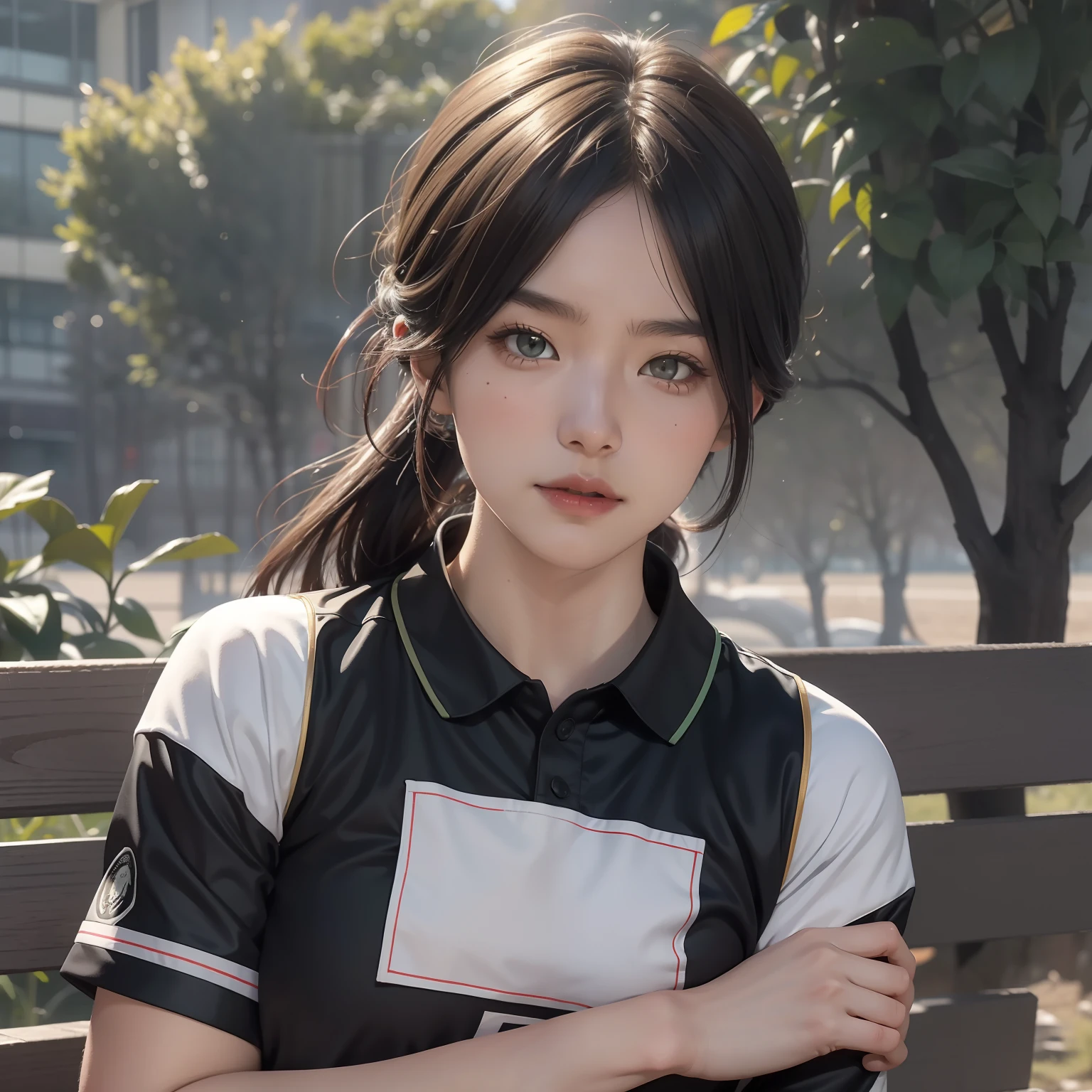 Shoichi, Uploaded on e621, by Pixelsketcher, by Bayard Wu, by Thomas Benjamin Kennington , author:Einshelm, Solo, full bodyesbian, Volleyball uniform, Volleyball, volleyball field, Green eyes