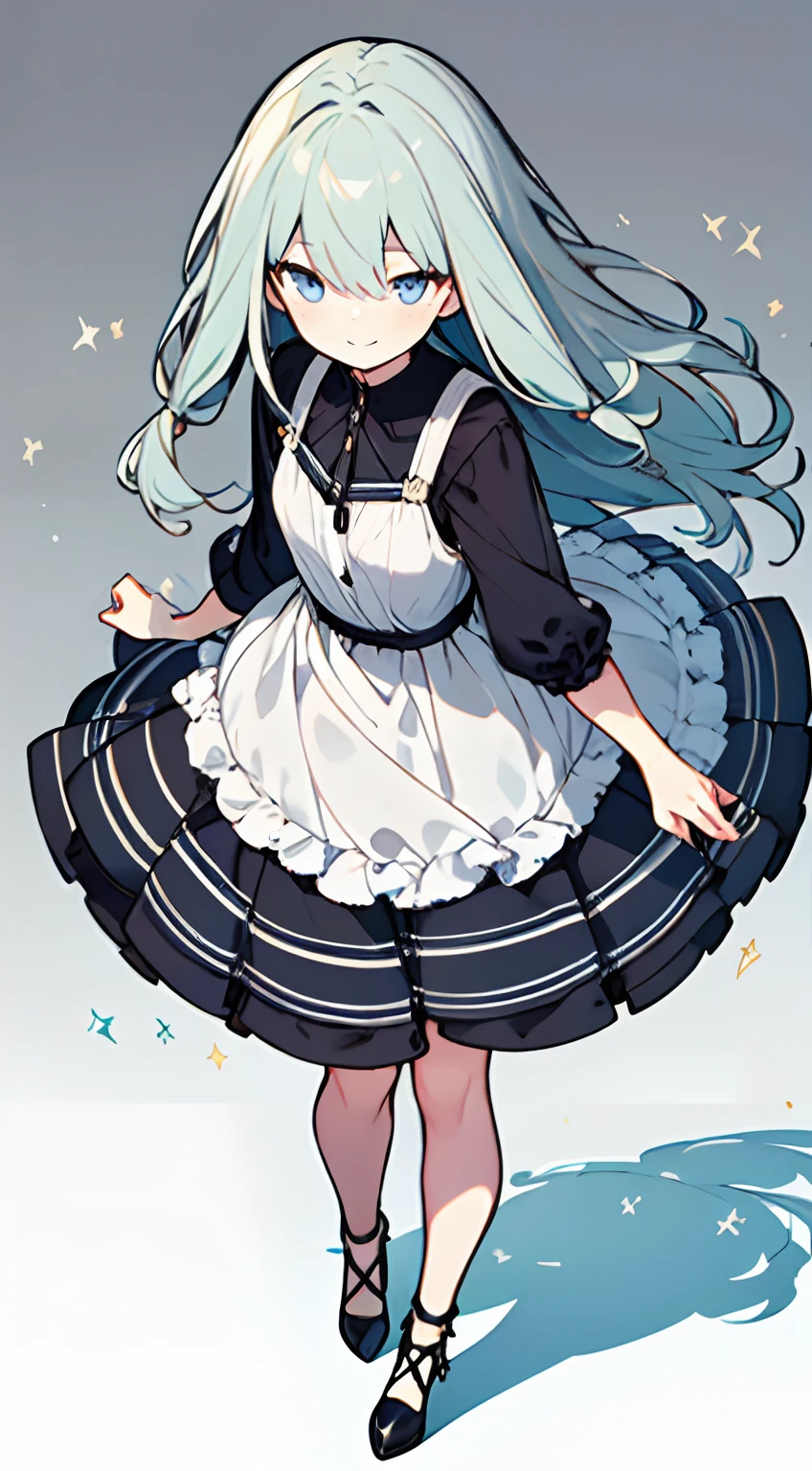 masuter piece, Best Quality,32K、Wallpaper, ultra -detail, Absurd beauty, 1beautiful girl、Big eyes、Hair fluttering in the wind、Slender legs、Smaller head、miscievous smile、Angle looking down from above:1.2、✨