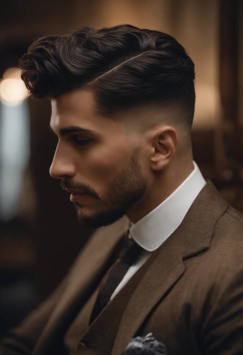 corte de cabelo para gordinho estilo peakblinders sem barba com roupas jovens modernas para pele negra