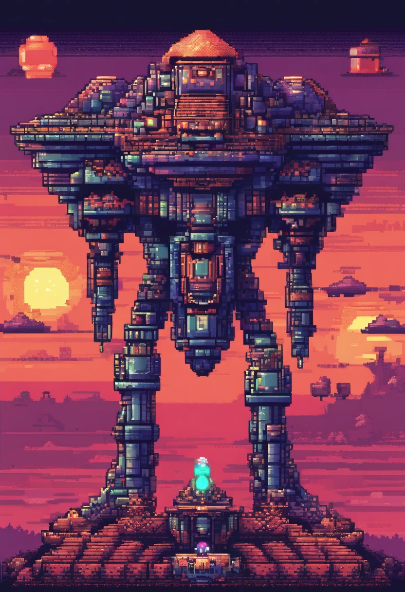 The final boss of vertical scrolling shooter、retro gaming、Disc-shaped UFO、Symmetrical shape