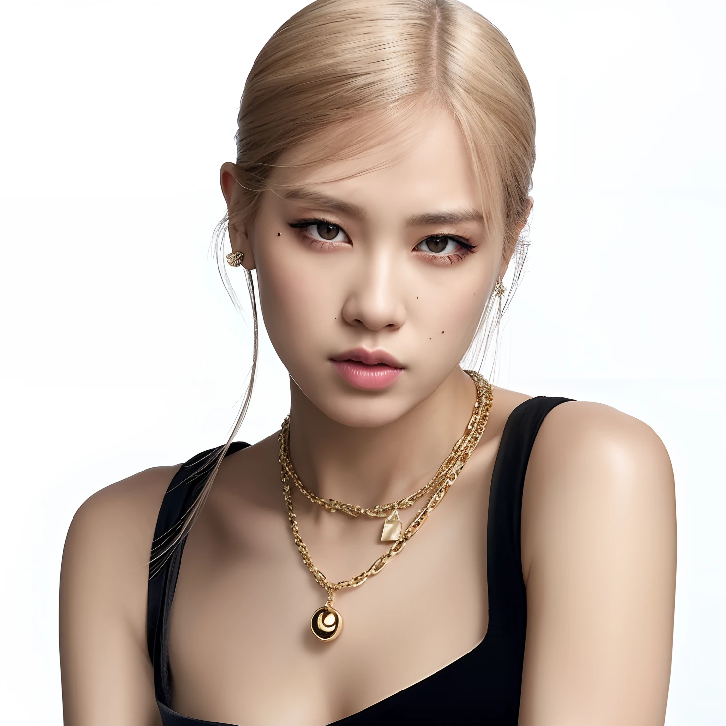 mulher de araffe com um colar e um colar com um disco de ouro, Parque Roseanne do Blackpink, Retrato de Jossi de Blackpink, jossi do rosa preto, jia, Retrato Jisoo Blackpink, Jisoo do Blackpink, jisoo do rosa preto, rosa preto, jennie rosa preto, Lalisa Manoban do Blackpink, Ji-Min, Heonhwa Choe, Jinyoung Canela