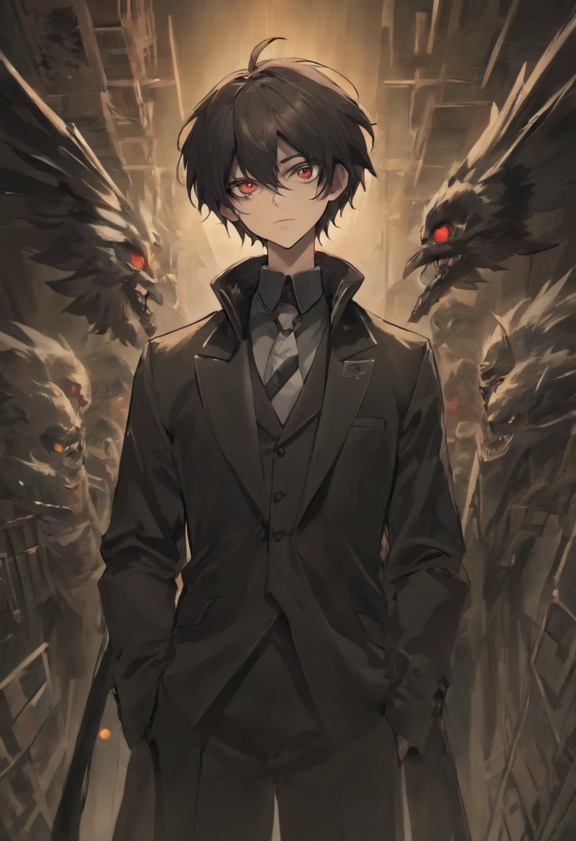 "(creepy far away portrait), 2d, masterpiece, best quality, anime, highly detailed face, highly detailed eyes, highly detailed background, Dark horror, gothic style, male vampire, dark, short hair, far away stalking, with a bloodthirsty smile and blood on the face, body, The scene is set at night, emphasizing his glowing eyes. Creepy, unsettling stalker. Following the viewer. full body, standing. feathered hair, fluffy hair, male, masculine, broad shoulders, strong jaw, big nose”