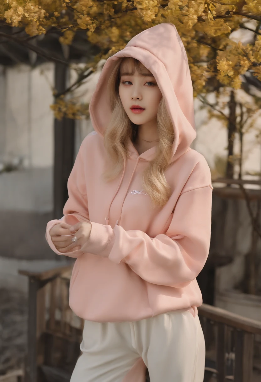 Fashionable　Korea　Hoodie　Cute big hood　a blond　childish