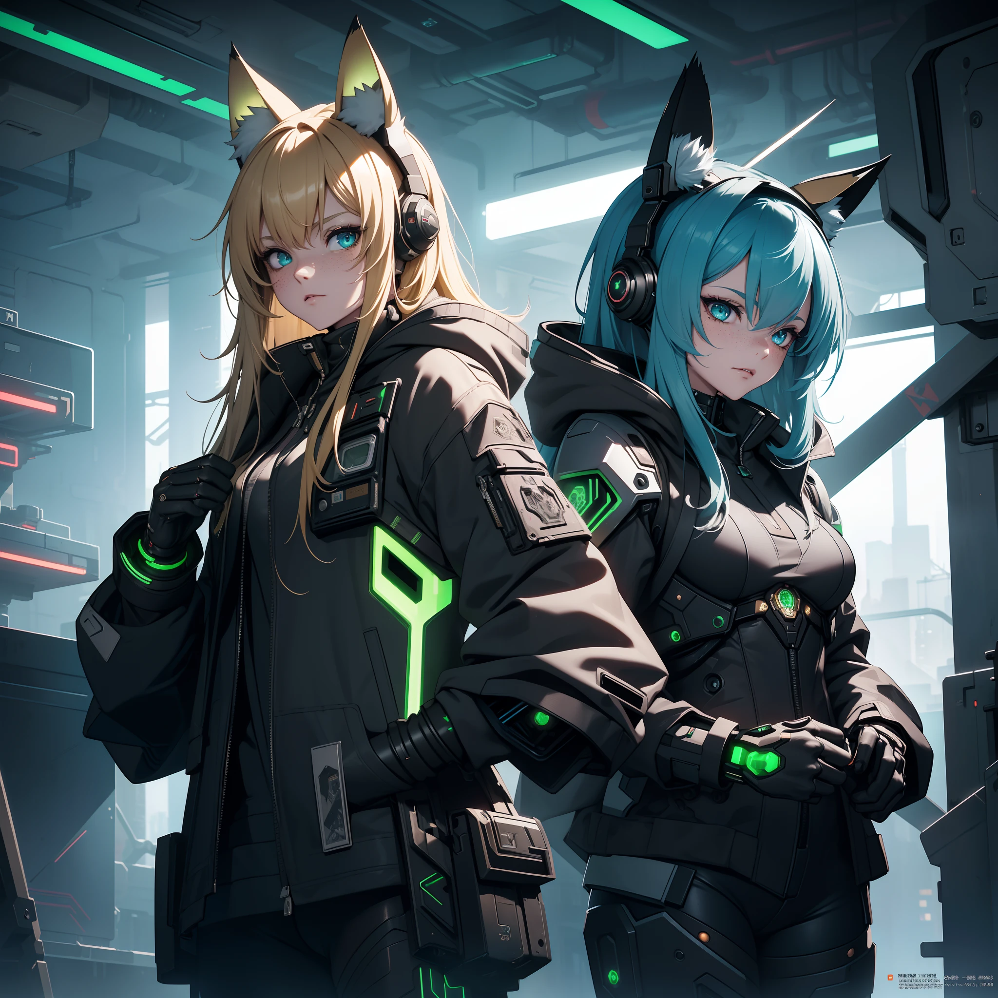 {{masterpiece, official art, 8k, extremely detailed, detailed}}, 1girl, perfect face, perfect fingers, perfect arms, candid photo, ((deliberate)), ((experience)),deliberatev2, (((extremely detailed))), ((organic biomechanic)), ((bioluminescent)), ((cyber)), ((alchemy)), ((cypher rebel)), (cyber punk), glitchpunk girl, cyberpunk green neon glow, cyberpunk anime girl in hoodie, wearing cybernetic fox ears, high cheekbones, top buns, freckles, wearing boots, wearing overall shorts, wearing thigh pouches, wearing gloves, wearing listeners, killing intent, ((value fulfillment)), (((masterpiece))), top quality, best quality, highest quality, highest fidelity, highres, ((detail enhancement)), highly detailed, ((8k resolution)), unity 8k, unreal 8k, awe inspiring, breathtaking, fhd, intricate, intimate, award winning photography, (((the most beautiful images in existence))), (((the most beautiful artwork in the world))), Cyberpunk, female, face, fox mask, extremely detailed, black and green, (blonde hairs, blonde), pipes connected to mask, hd wallpaper, full body, night city, war, green lights, (mechanical fox ears:1.3), cyborg, (cybernetic fox ears:1.3), (artificial fox ears:1.3) blue eyes, 2 meter height, very tall, long legs, slim, broad shoulders