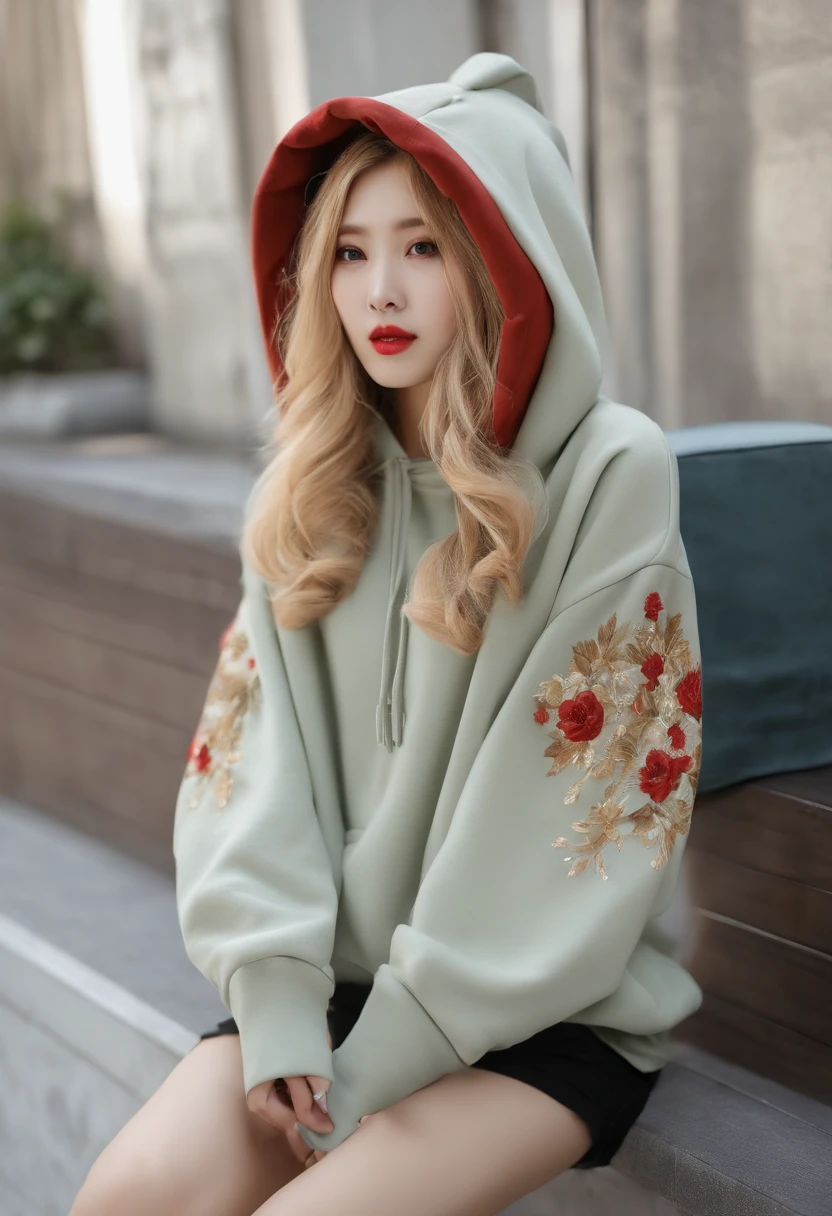Fashionable Korea Hoodie Cute big hood a blond