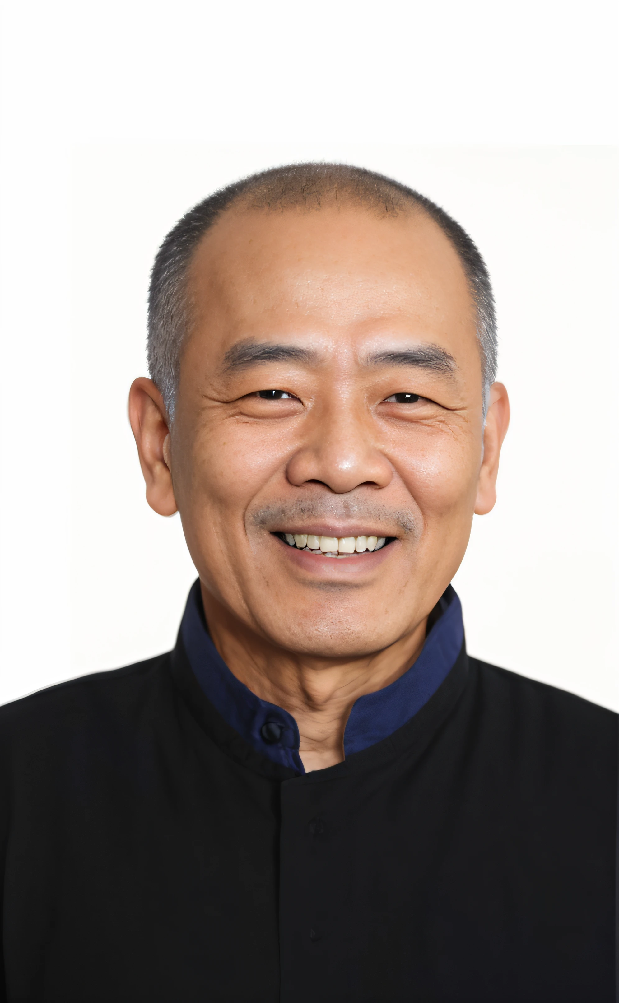 Portrait of a 70-year-old Chinese man，petty eyes，Face emaciation，without a beard，Good facial features，Symmetrical facial features，The ears are symmetrical and clear，Ultra-clear and realistic facial features，short detailed hair，He was wearing a black shirt，The texture of the clothes is clear，Ultra-clear texture，Camera shooting effect，Light and shadow are natural，Symmetrical clothes，The collar is symmetrical and coordinated，Ultra-clear realistic 8K,Very detailed eyes and face,hyper-detailing, High definition, Very detailed, Best quality, Masterpiece, , Realistis, Real, 8K wallpaper,Background details for foreground objects (Masterpiece: 1.2) (Photorealistic: 1.2) (Bokeh: 1.2) (Best quality) (Color grading) (Detailed skins: 1.3) (complex) (8K)(Movie lighting: 1.3) (Sharp focus), Glossy glossy skin, Front-facing Ultra HD, Digital SLR, Soft lighting, High quality, Skin texture, filmgrain, Close up, 超高分辨率,
