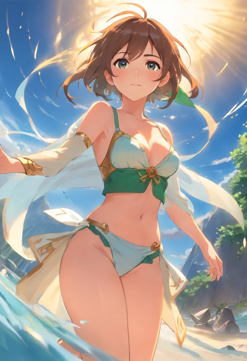 bra-prima, best_quality, 1girl, solo, princesa zelda, twpr, nintendo, a lenda de zelda, metata exposed breasts without bra