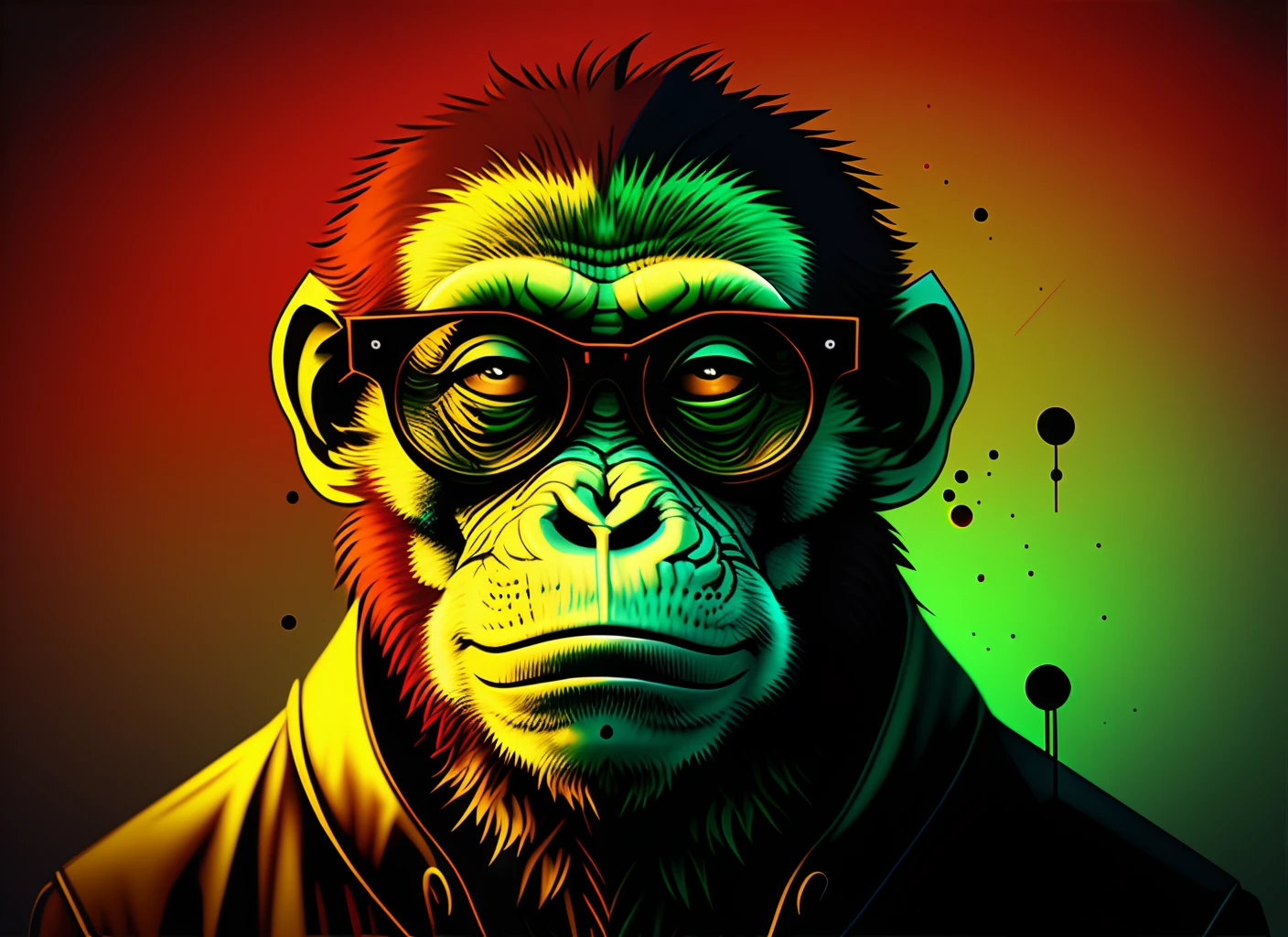 Monkey as a zombie with glasses logo