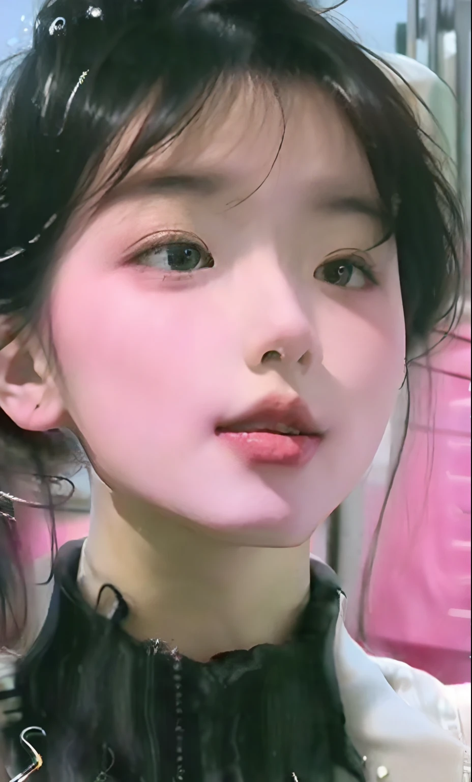 (8k, RAW photo, photorealistic:1.25) ,( lip gloss, eyelashes, glossy finish, glossy skin, best quality, super high resolution, depth of field, chromatic aberration, caustics, wide light, natural shadow, Kpop idol) look with serenity and goddess-like bliss to the spectators,