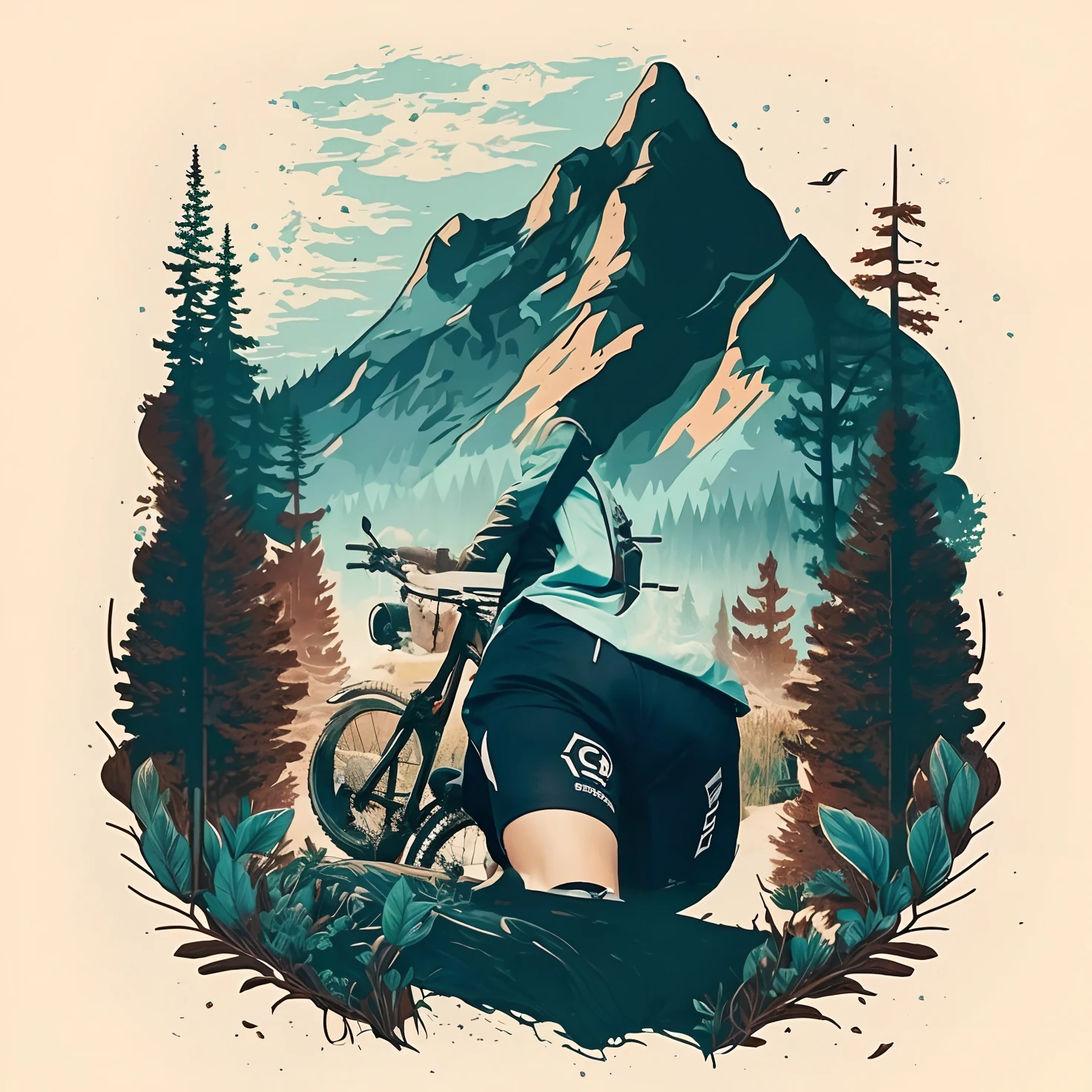 Riding mountain bike